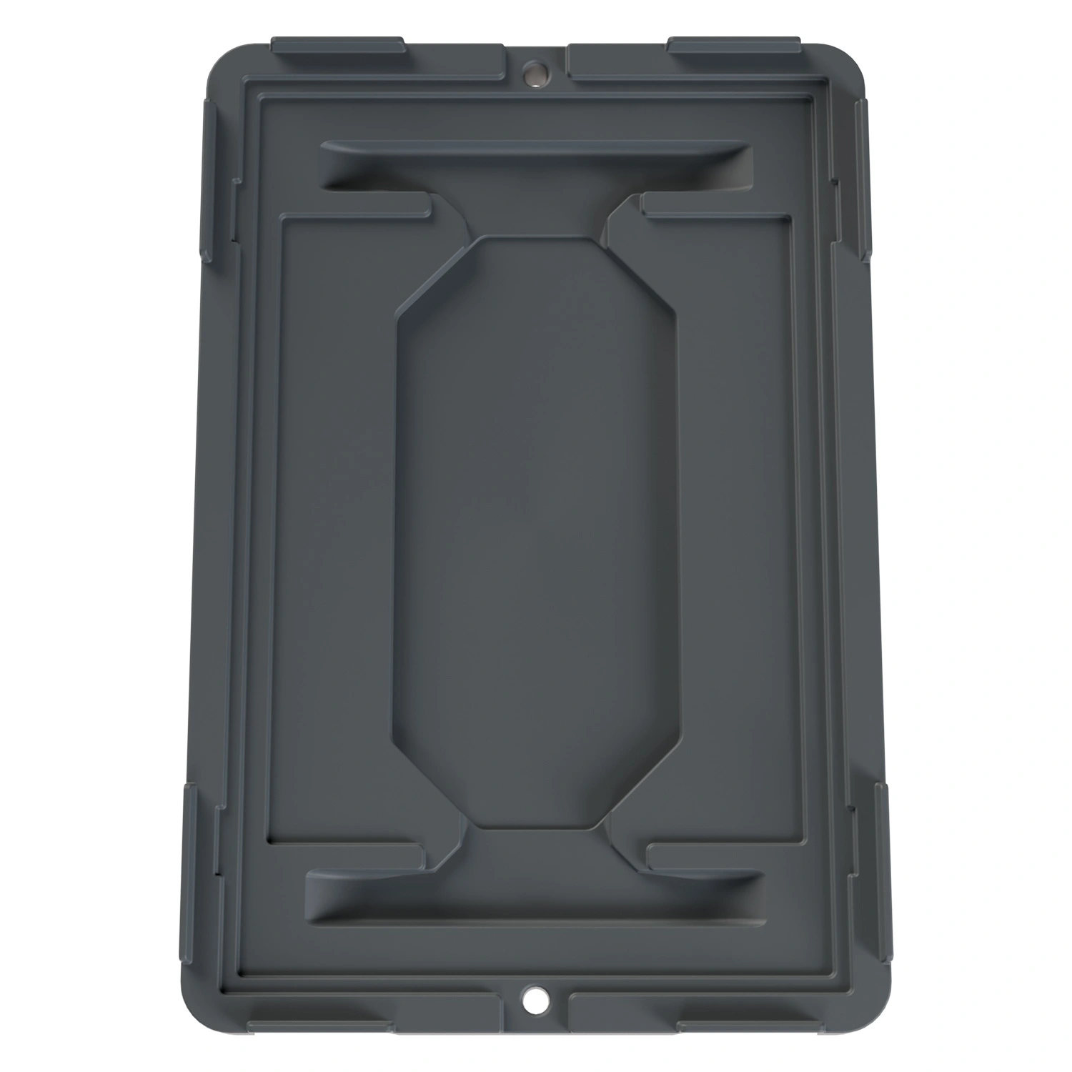 Складская тележка 620х420х185 мм iPlast серая 4-колёсная (2 колеса с тормозом) с 2 трубами усиления