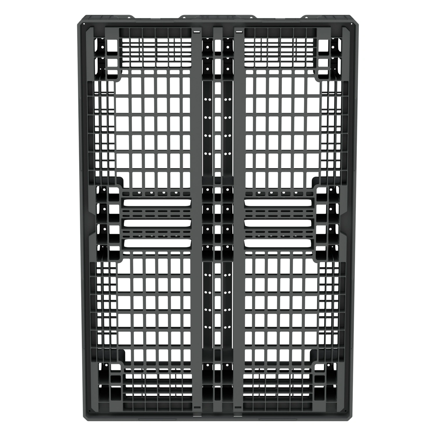 Пластиковый паллет 1210x810x150 мм iPlast серый перфорированный на 6 полозьях с бортиком