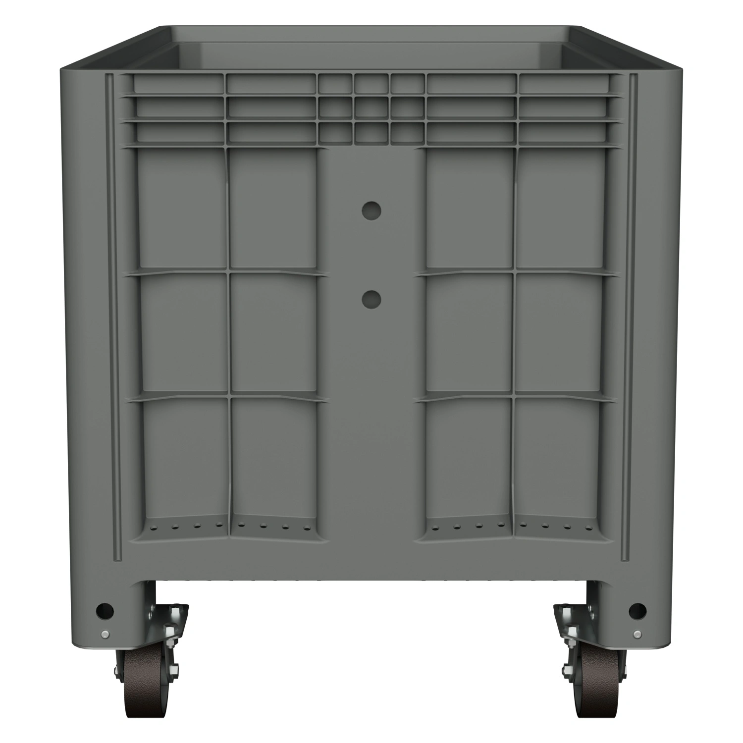 Контейнер 1200х800х920 мм iPlast iBOX светло-серый со сплош. стенками и дном, на колёсах с конич. резьбой 2 дюйма