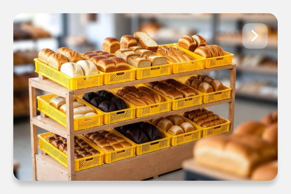 Хлебные пластиковые лотки и ящики: свежий хлеб – чистая тара