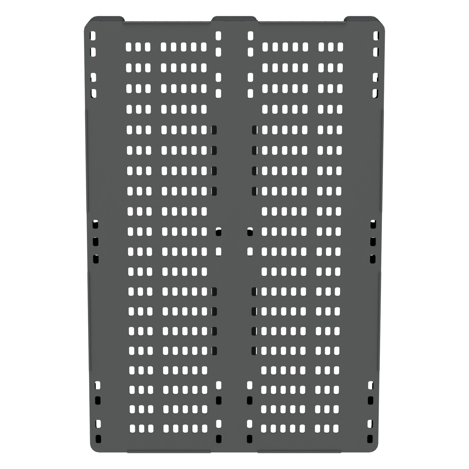 Пластиковый паллет 1200x800x150 мм iPlast серый перфорированный на 3 полозьях с бортиком