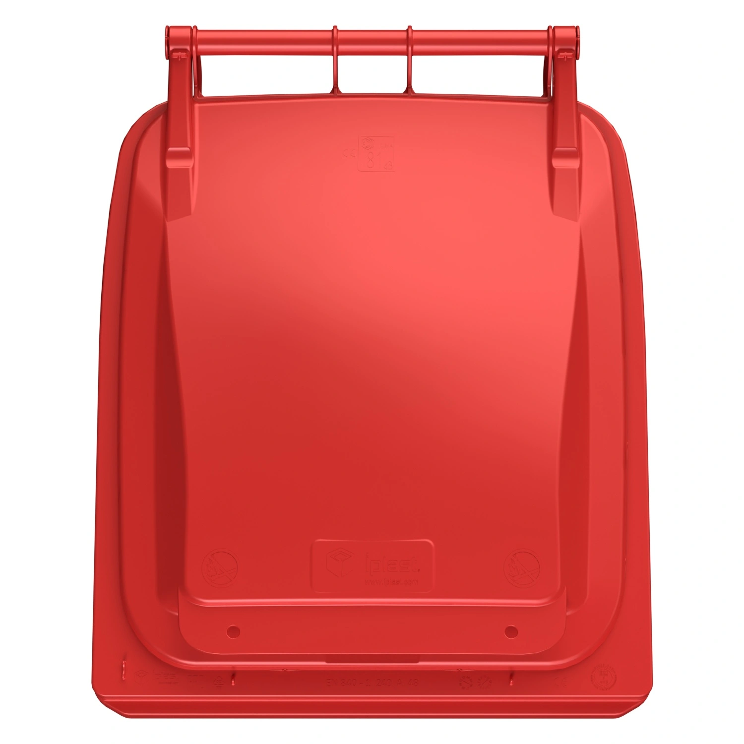 Мусорный контейнер 240 л iPlast красный 2-колёсный (д. 200 мм) с красной крышкой NEW (20.808) Мусорный контейнер 240 л iPlast красный 2-колёсный (д. 200 мм) с красной крышкой NEW (20.808)