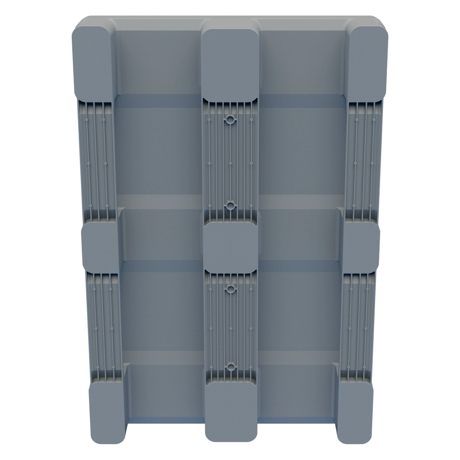 Пластиковый паллет 1200х800х150 мм iPlast светло-серый сплошной на 3 полозьях без бортика