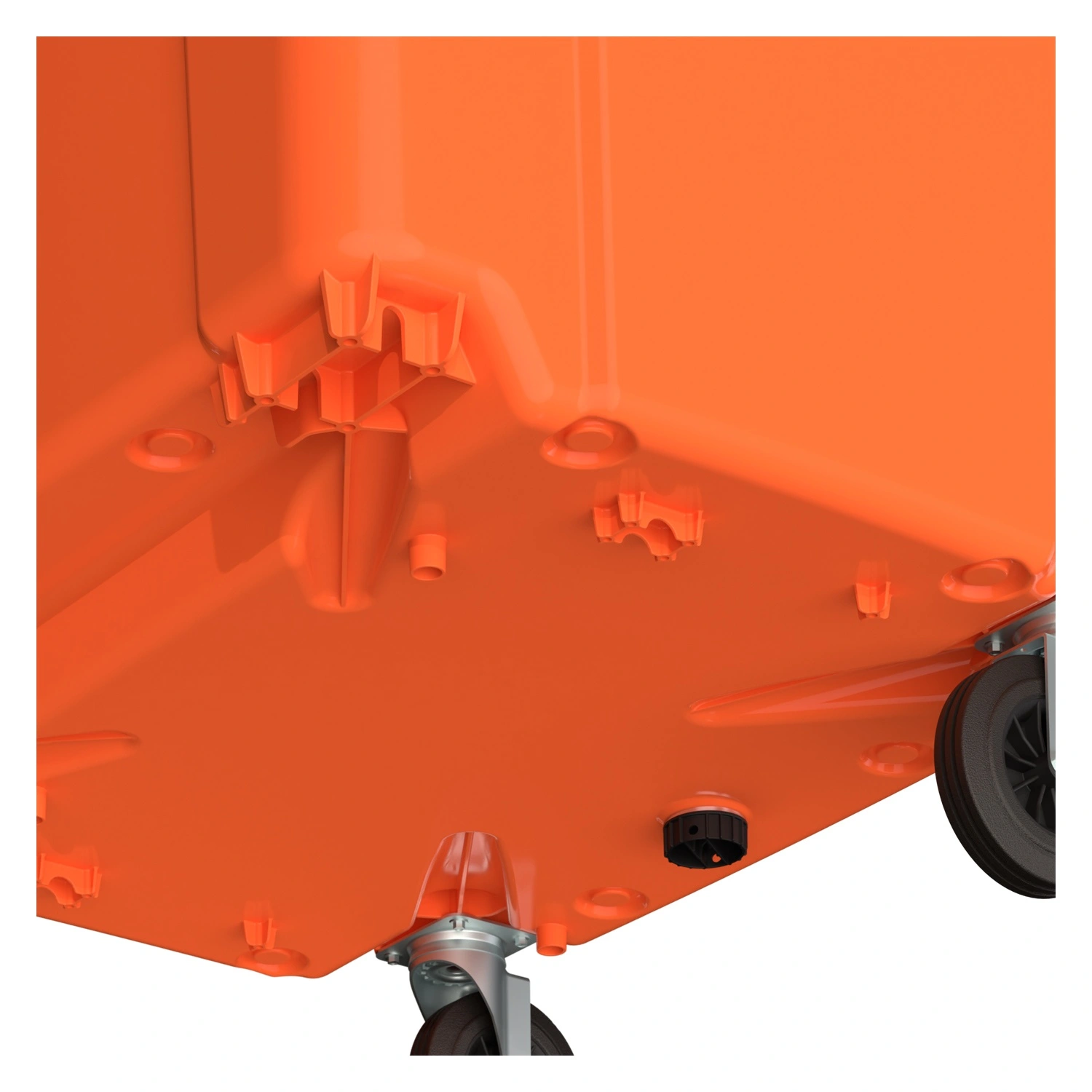 Мусорный контейнер 1100 л iPlast оранжевый 4-колёсный с оранжевой крышкой N1 (20.807.1)