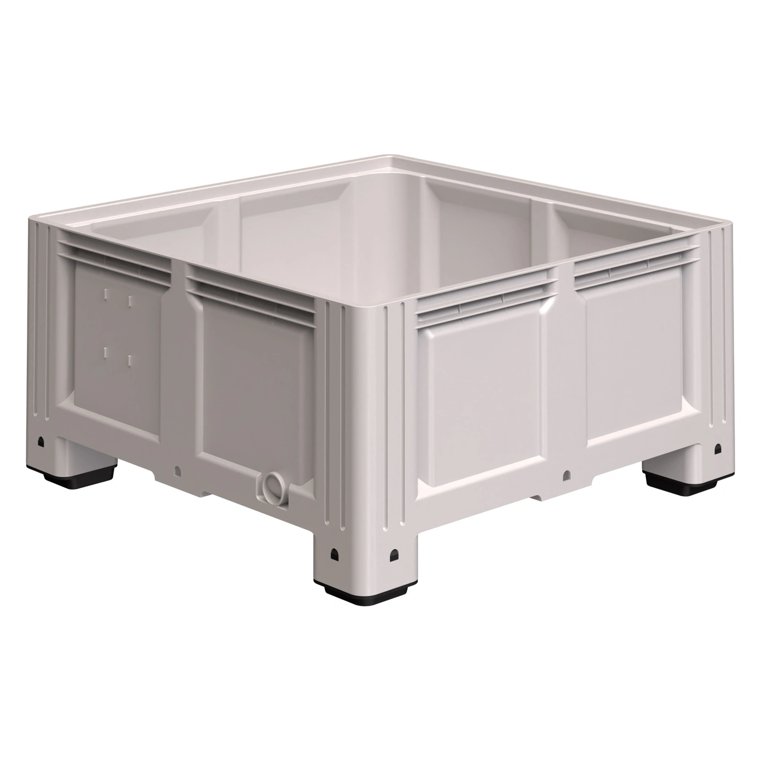 Большой контейнер 1130x1130x580 мм iPlast iBOX светло-серый со сплошными стенками и дном, на ножках