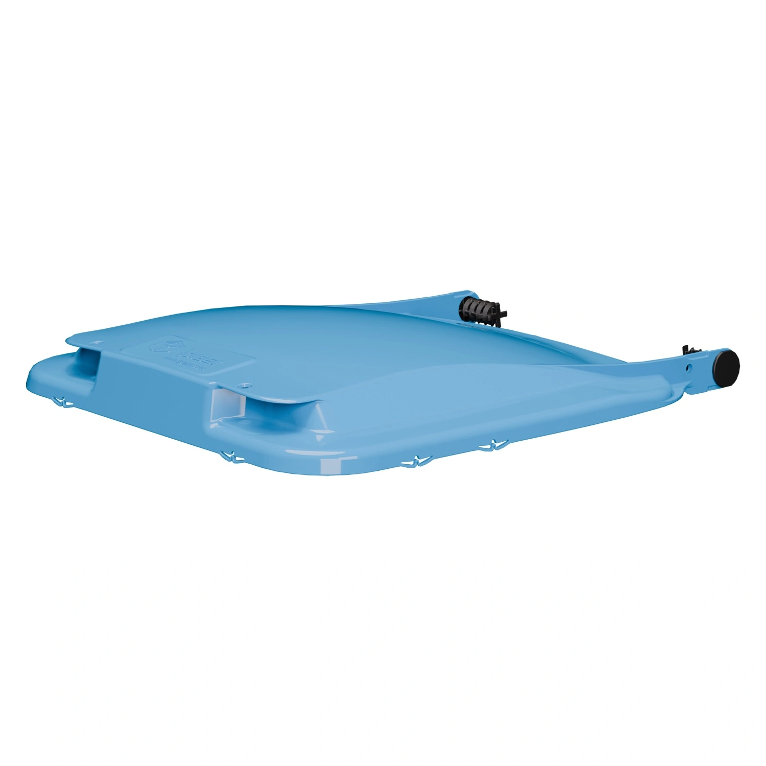 Крышка для мусорного контейнера 120 л (Light) iPlast тёмно-голубая c осями для крепления