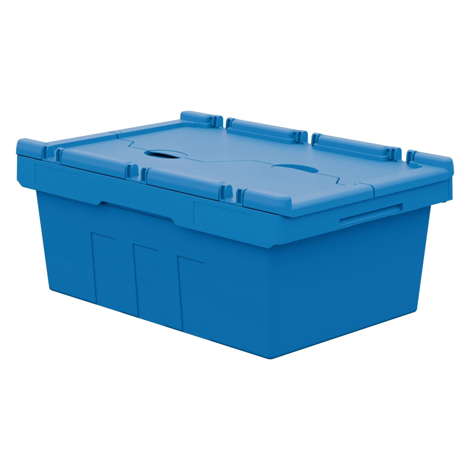 Вкладываемый контейнер INSTORE KV-6422 600х400х245 мм iPlast голубой со сплошным дном и распашной крышкой