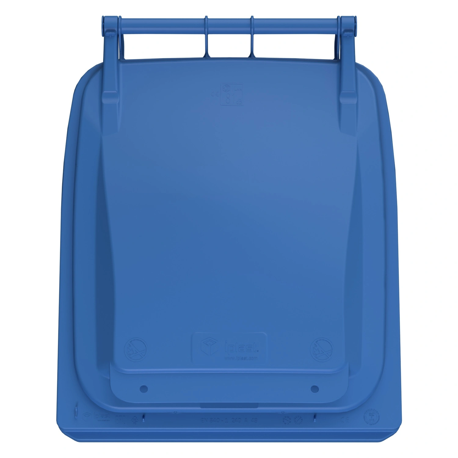 Мусорный контейнер 240 л iPlast тёмно-голубой 2-колёсный (д. 200 мм) с тёмно-голубой крышкой Мусорный контейнер 240 л iPlast тёмно-голубой 2-колёсный (д. 200 мм) с тёмно-голубой крышкой