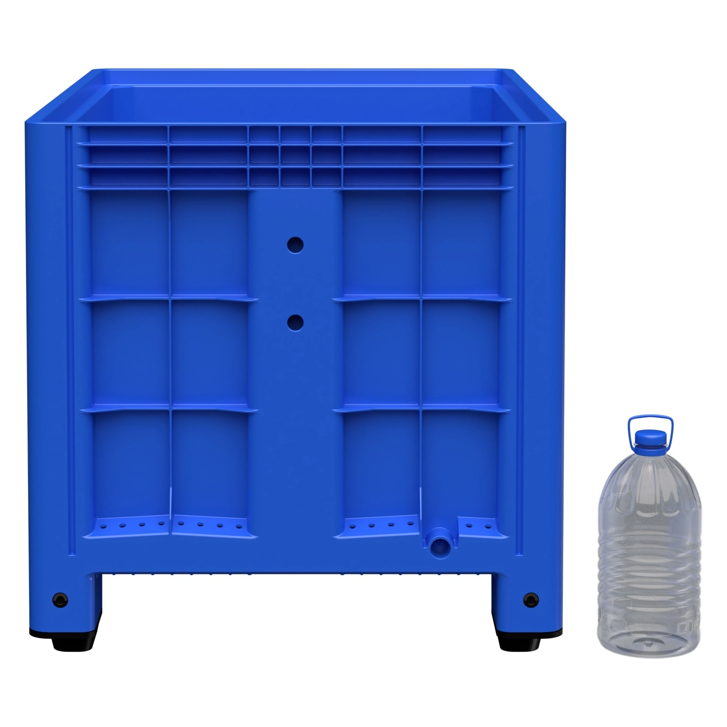 Большой контейнер 1200x800x800 мм iPlast iBOX голубой со сплошными стенками и дном, на ножках Большой контейнер 1200x800x800 мм iPlast iBOX голубой со сплошными стенками и дном, на ножках