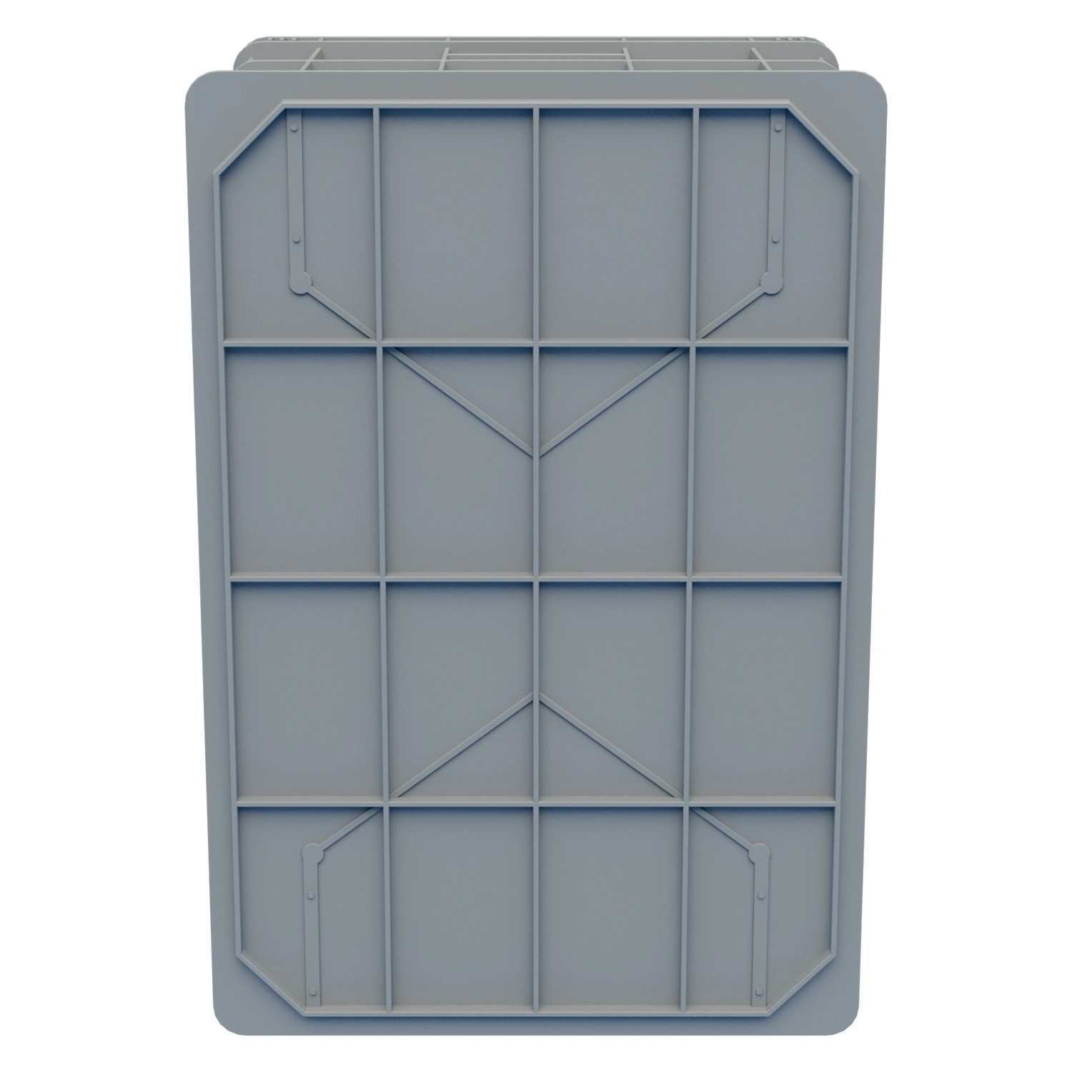 Пищевой ящик универсальный 600х400х259 мм iPlast светло-серый ЭКО со сплошными стенками и дном