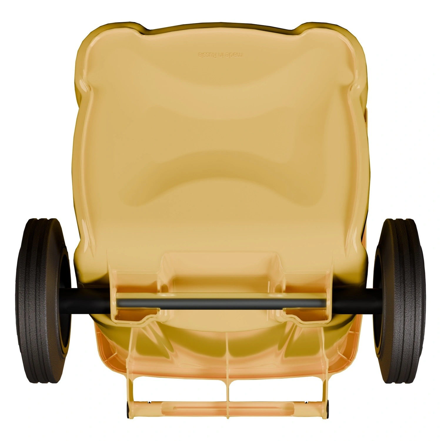 Мусорный контейнер 120 л iPlast жёлтый 2-колёсный (д. 200 мм) с жёлтой крышкой NEW (20.805)