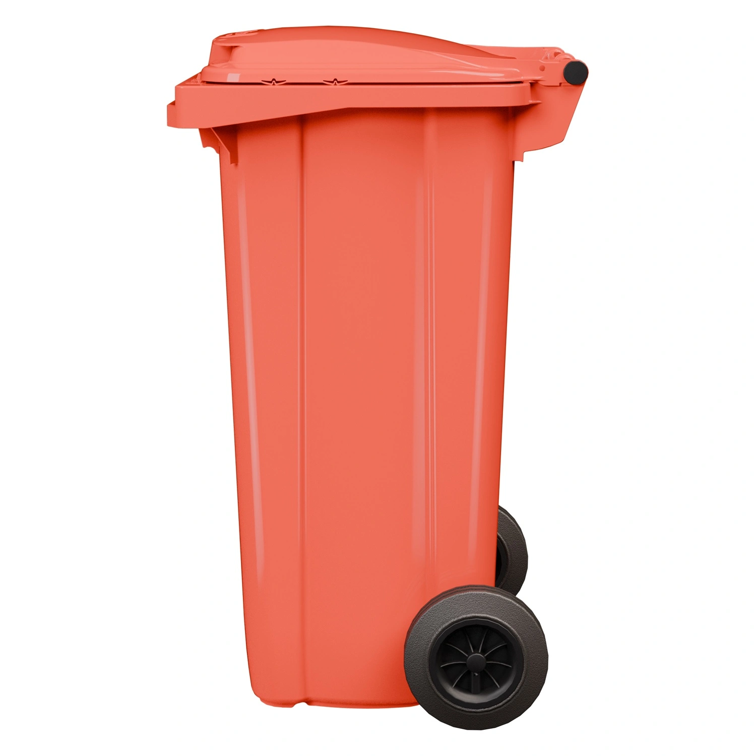 Мусорный контейнер 120 л iPlast красный 2-колёсный (д. 200 мм) с красной крышкой NEW (20.805)