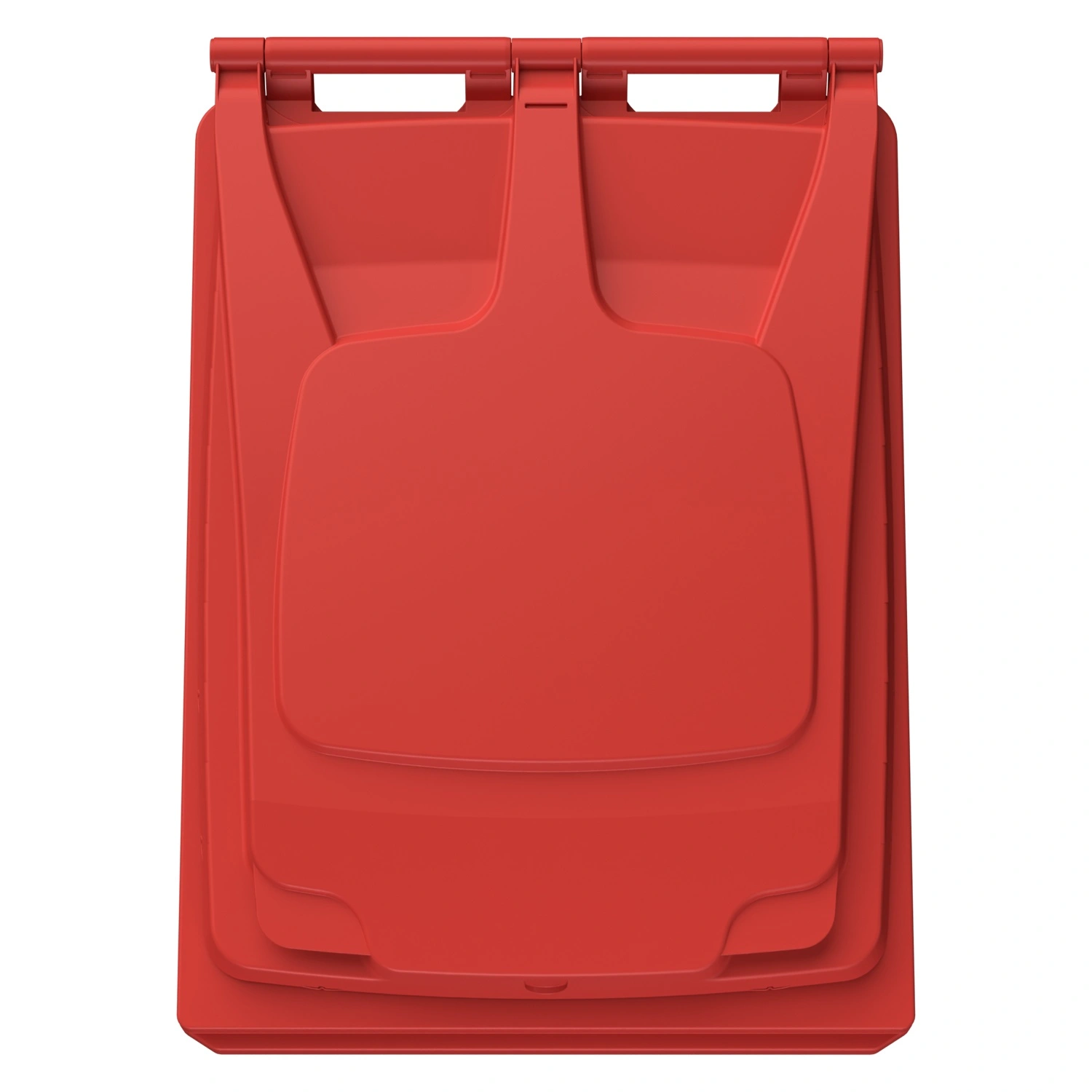 Мусорный контейнер 360 л iPlast красный 2-колёсный (д. 200 мм) с красной крышкой