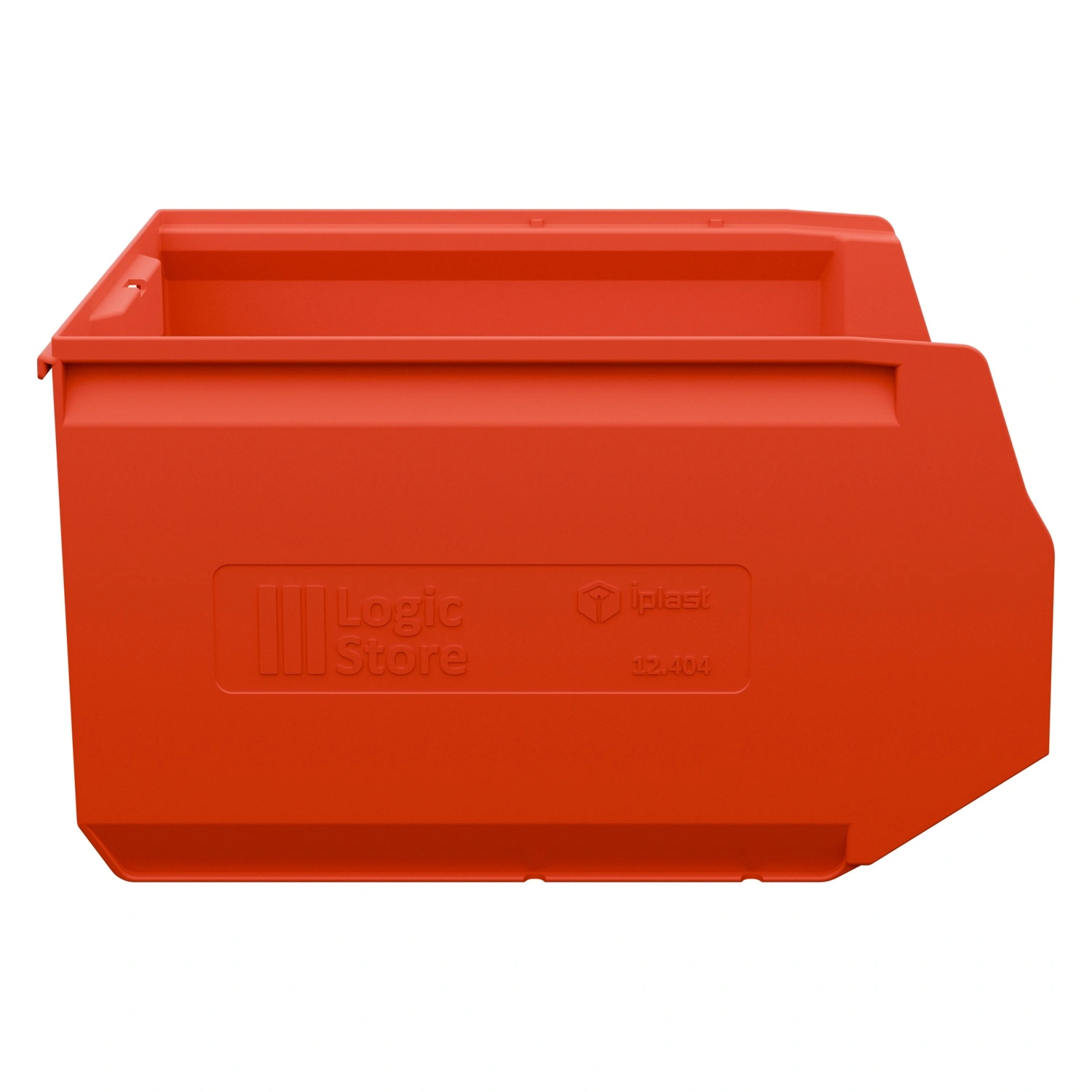 Складской лоток Logic Store 350х225х200 мм iPlast красный с отверст. для продольн. перегород. и накл. 100х70 мм