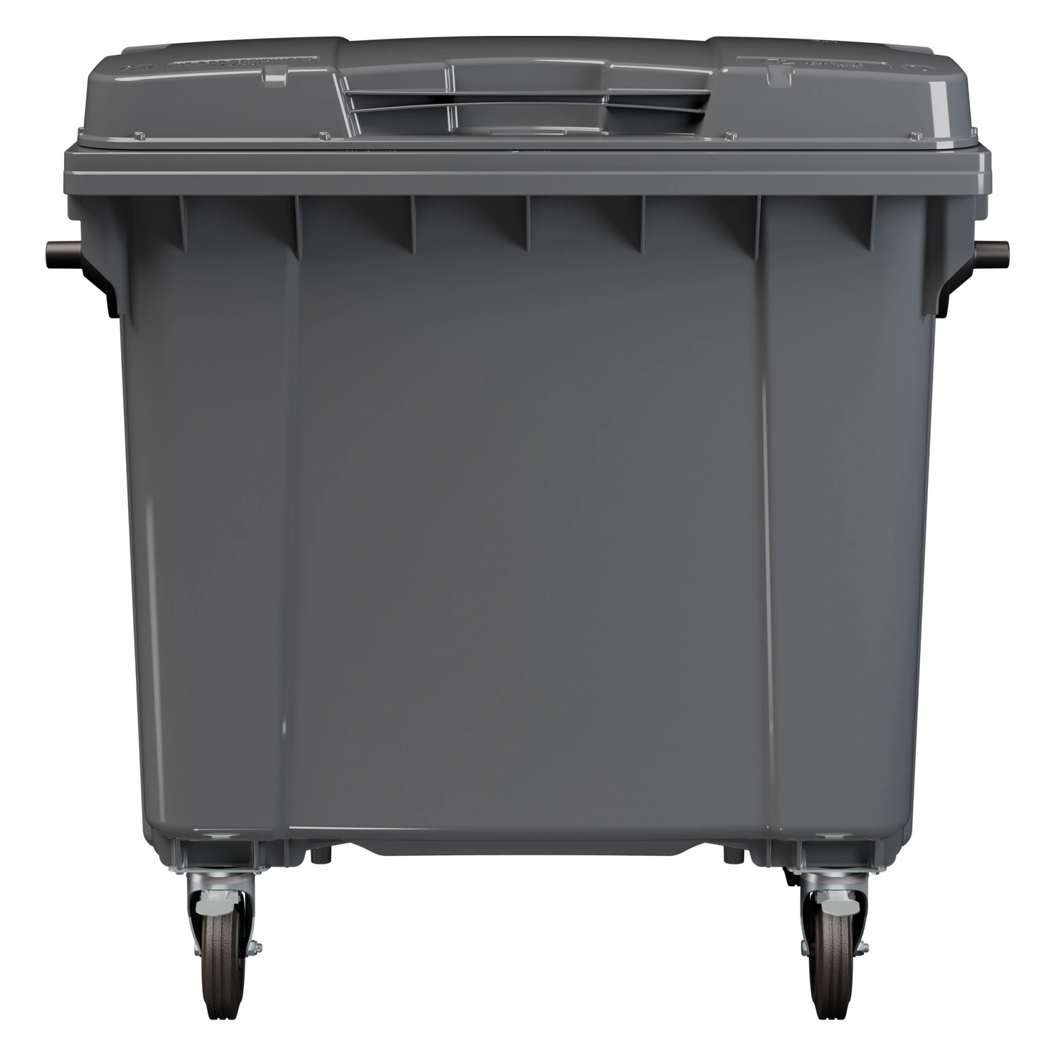 Мусорный контейнер 1100 л iPlast тёмно-серый 4-колёсный с тёмно-серой крышкой N1 (20.807.1)
