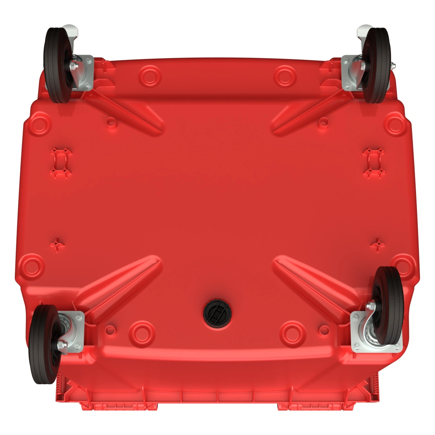 Мусорный контейнер 1100 л iPlast красный 4-колёсный с красной крышкой N1 (20.807.1)