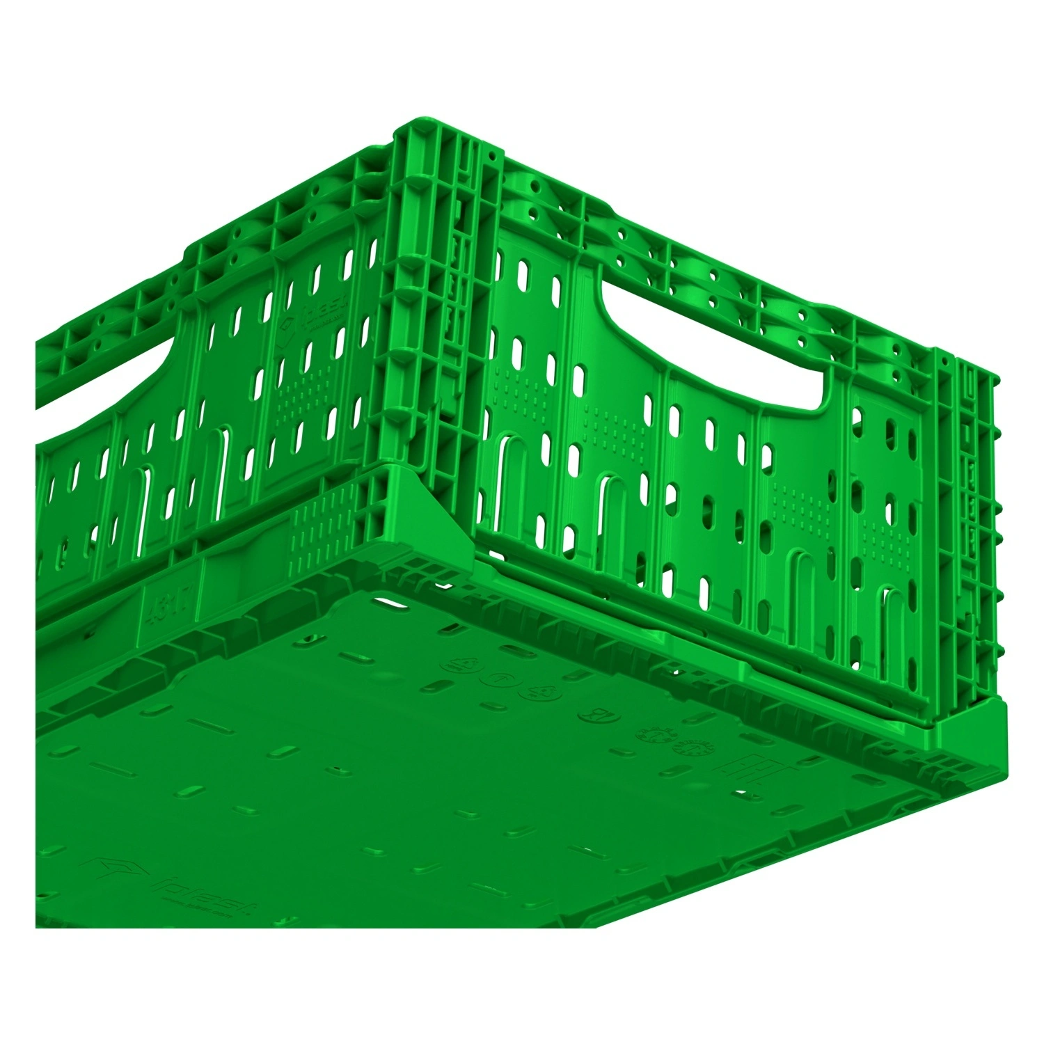 Складной ящик FC-4317 400х300х170 мм iPlast салатовый перфорированный