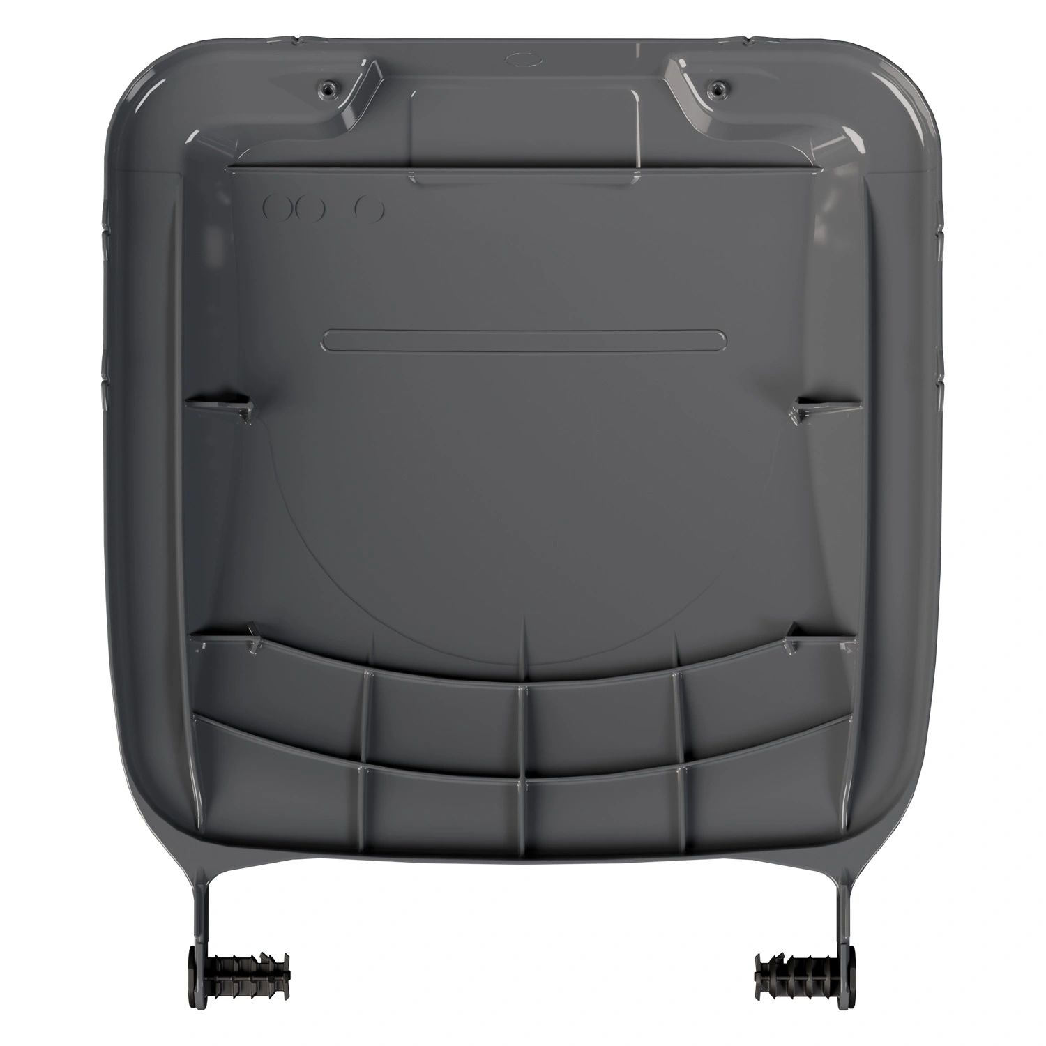 Крышка для мусорного контейнера 120 л (Light) iPlast тёмно-серая c осями для крепления