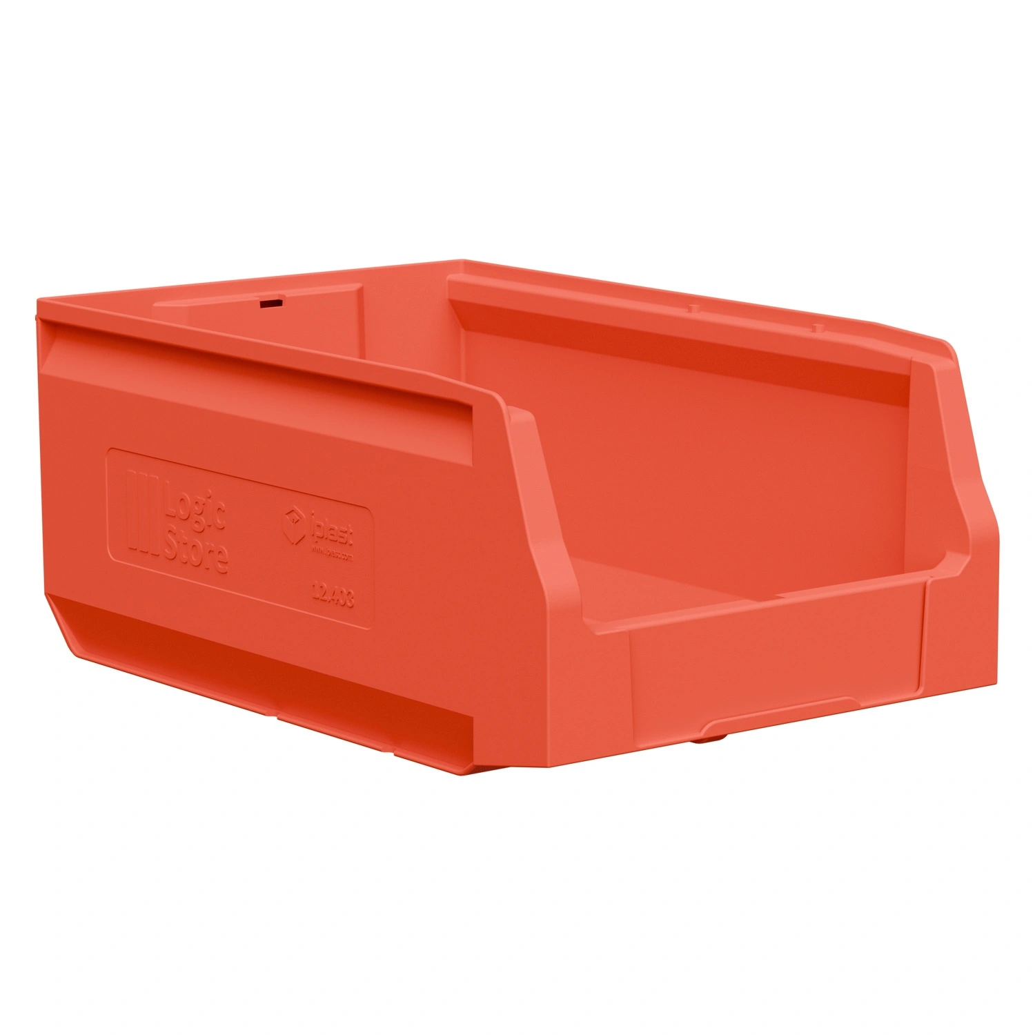 Складской лоток Logic Store 350х225х150 мм iPlast красный с отверст. для продольн. перегород. и накл. 100х70 мм