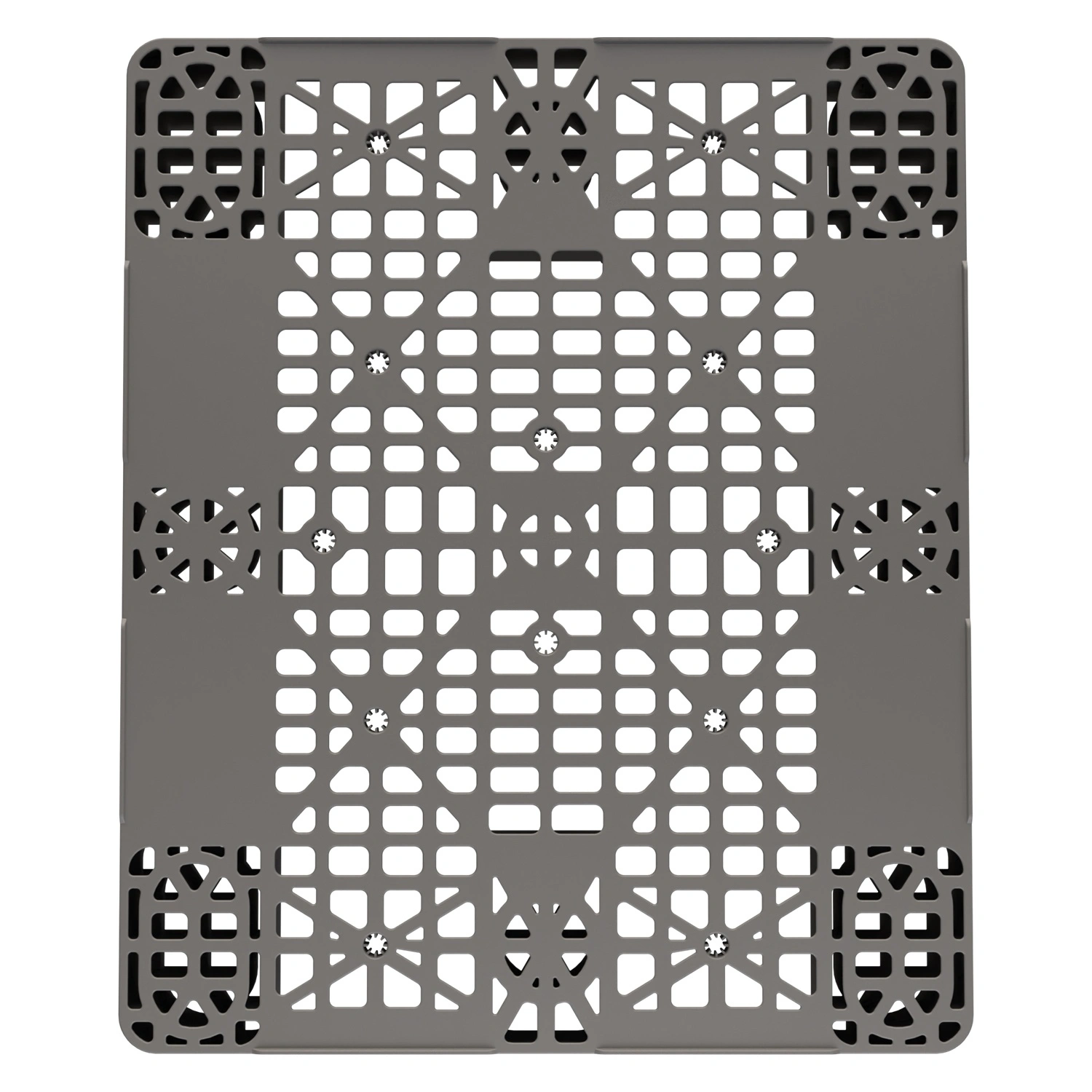 Пластиковый паллет 1200x1000x150 мм iPlast серый перфорированный на 2 полозьях с бортиком