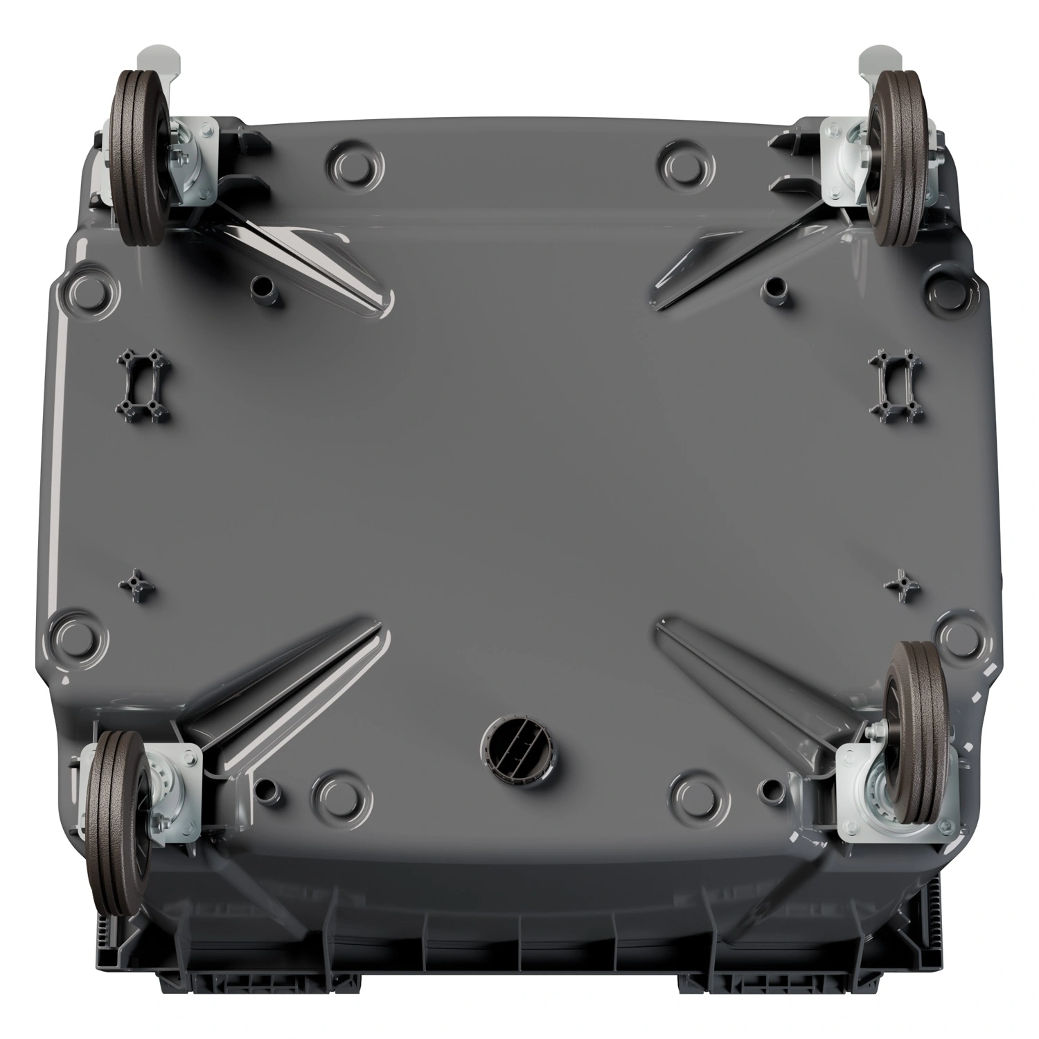 Мусорный контейнер 1100 л iPlast тёмно-серый 4-колёсный с тёмно-серой крышкой N1 (20.807.1)