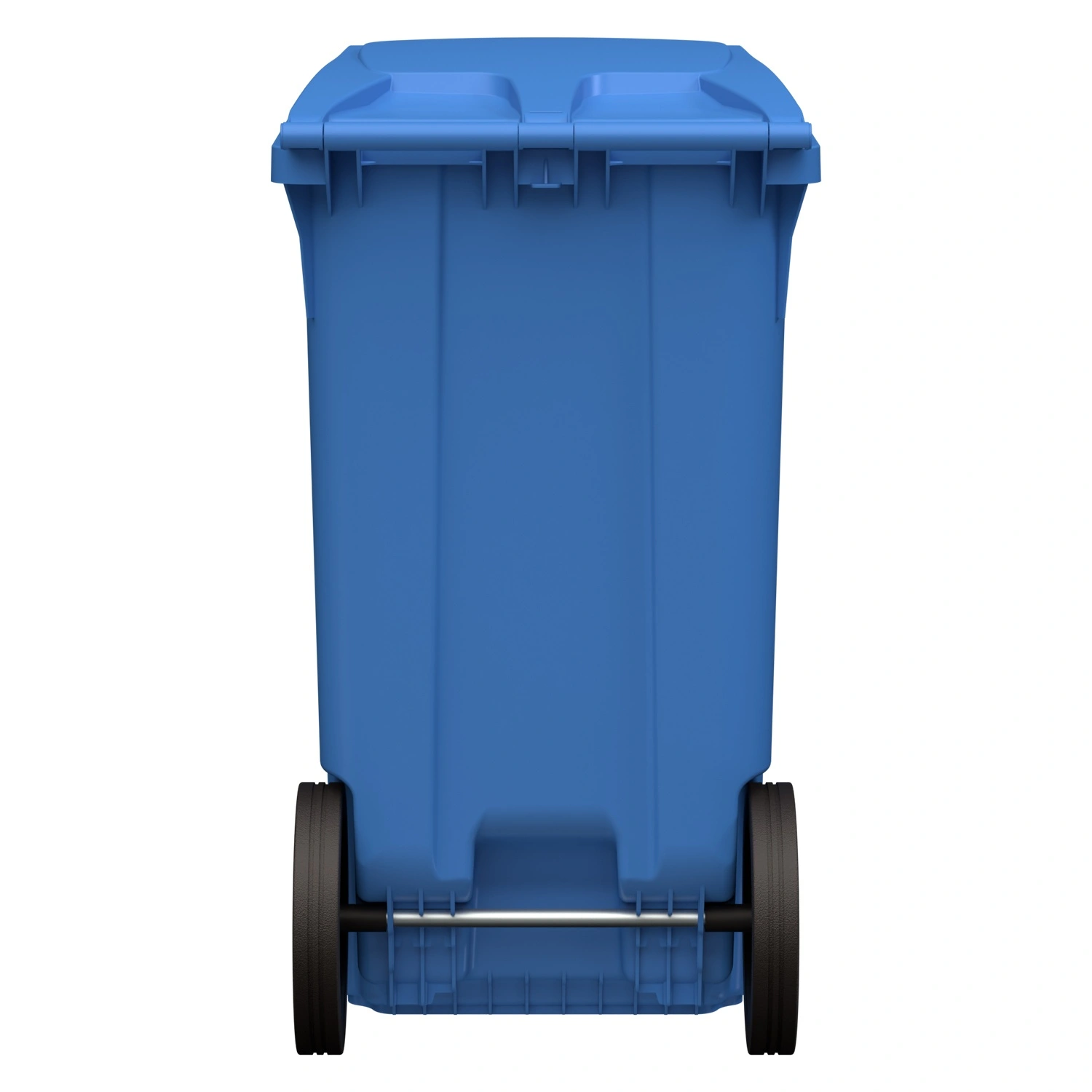 Мусорный контейнер 360 л iPlast тёмно-голубой 2-колёсный (д. 300 мм) с тёмно-голубой крышкой