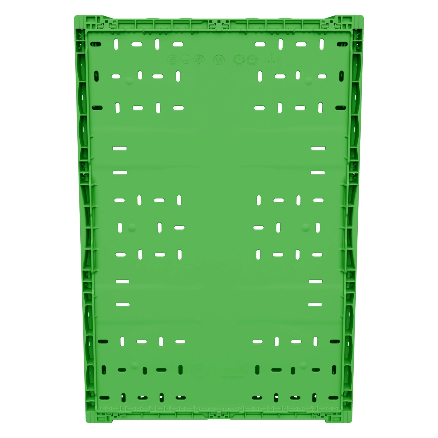 Складной ящик FC-6422 600х400х220 мм iPlast салатовый перфорированный