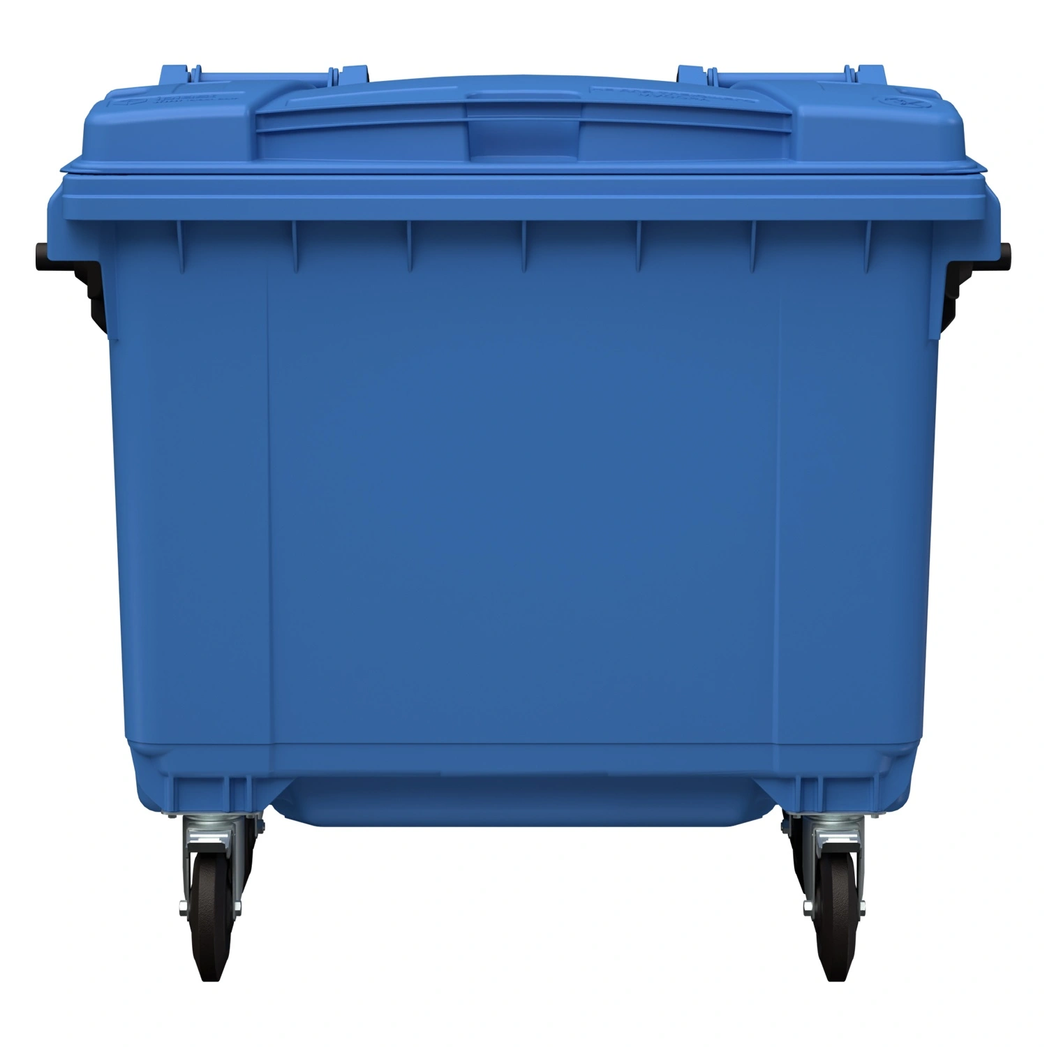 Мусорный контейнер 660 л iPlast тёмно-голубой 4-колёсный с тёмно-голубой крышкой Мусорный контейнер 660 л iPlast тёмно-голубой 4-колёсный с тёмно-голубой крышкой
