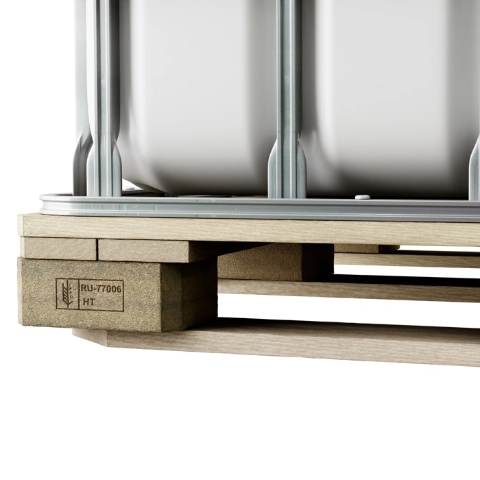 Еврокуб 1000 л на деревянном поддоне в обрешётке