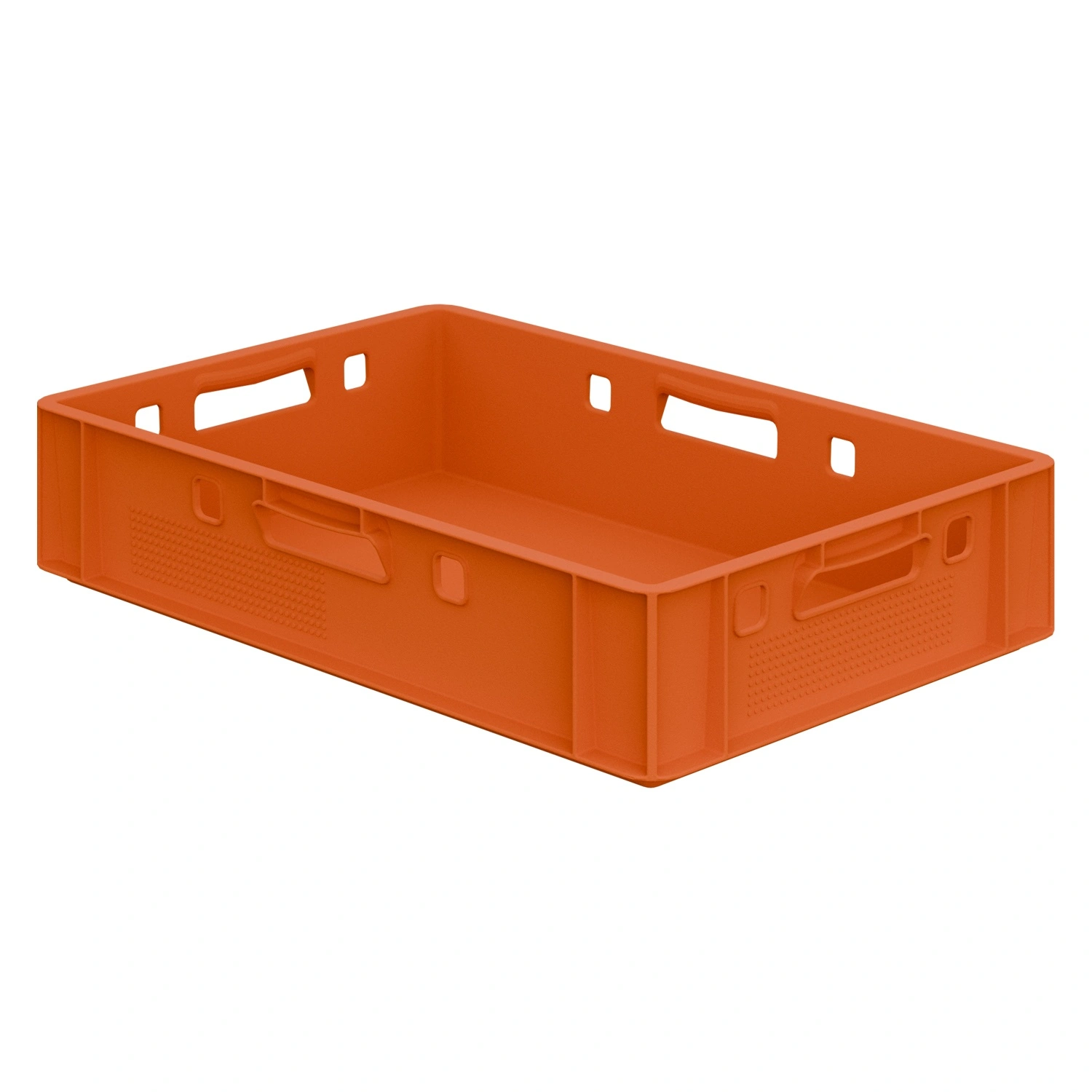 Пищевой ящик универсальный FK-6412 600х400х120 мм iPlast оранжевый со сплошными стенками и дном