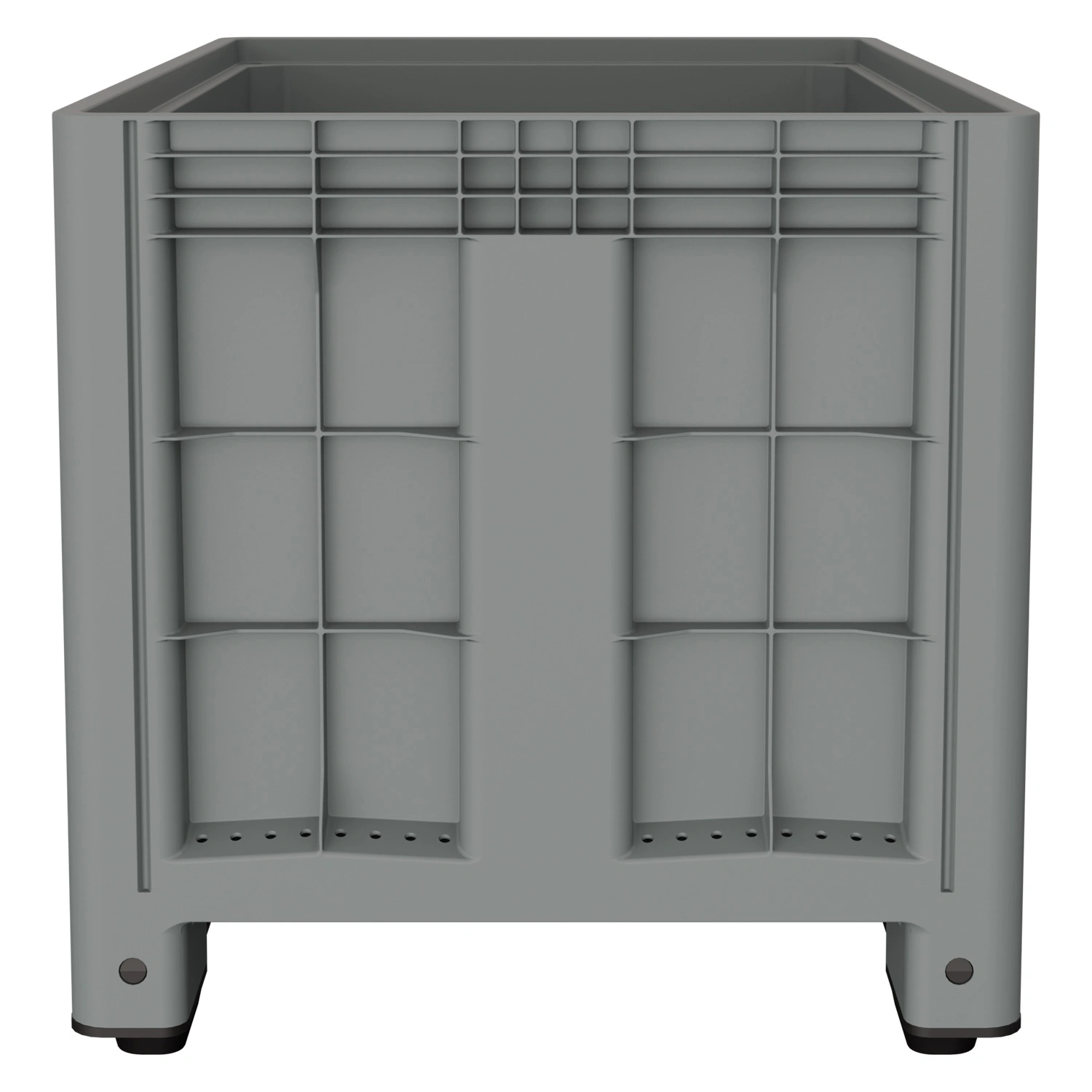 Большой контейнер 1200x800x800 мм iPlast iBOX светло-серый со сплошными стенками и дном, на полозьях