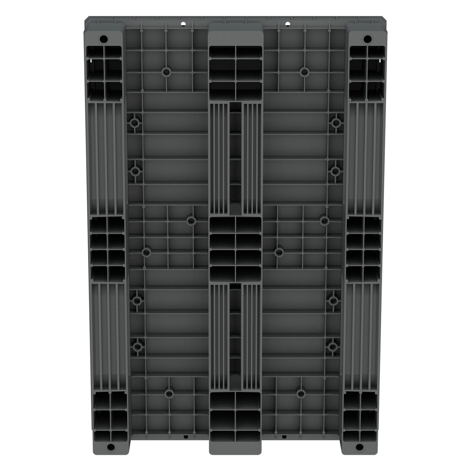 Пластиковый паллет 1200x800x160 мм iPlast серый сплошной на 3 полозьях с бортиком и элементами усиления