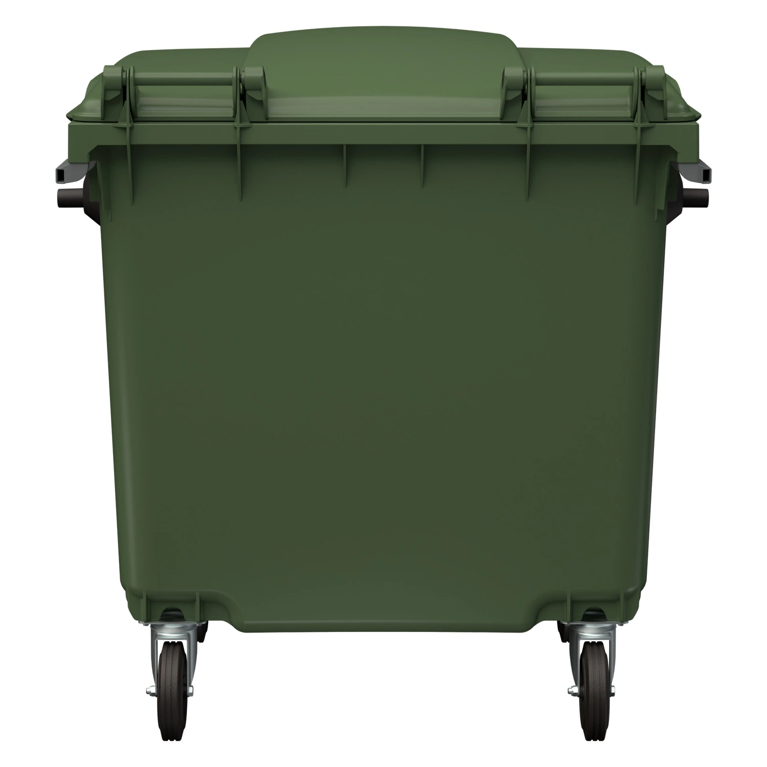 Мусорный контейнер 1100 л iPlast зелёный 4-колёсный с зелёной крышкой без педали N2 (20.809.2)