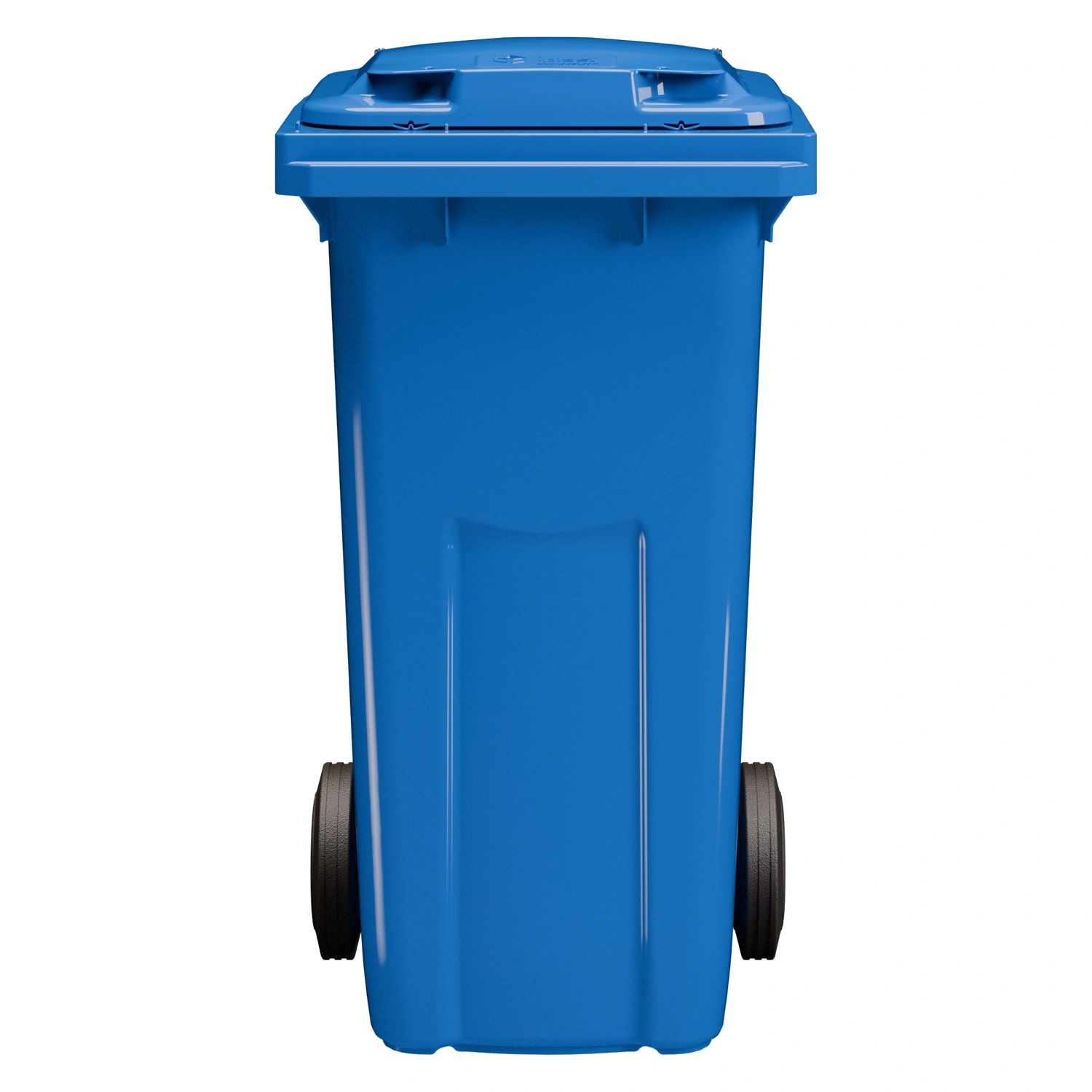 Мусорный контейнер 120 л iPlast синий 2-колёсный (д. 200 мм) с синей крышкой