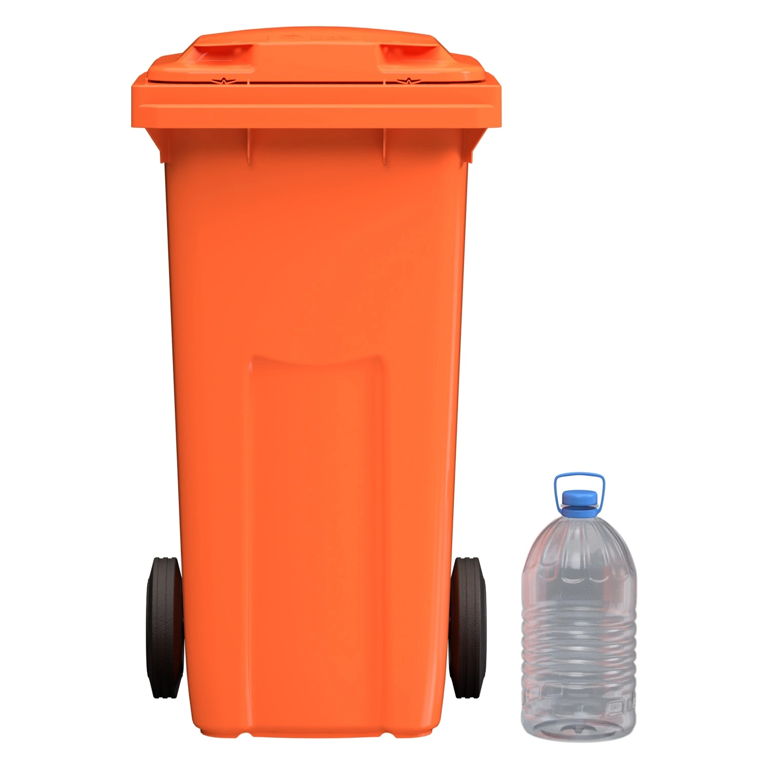 Мусорный контейнер 120 л iPlast оранжевый 2-колёсный (д. 200 мм) с оранжевой крышкой NEW (20.805) Мусорный контейнер 120 л iPlast оранжевый 2-колёсный (д. 200 мм) с оранжевой крышкой NEW (20.805)