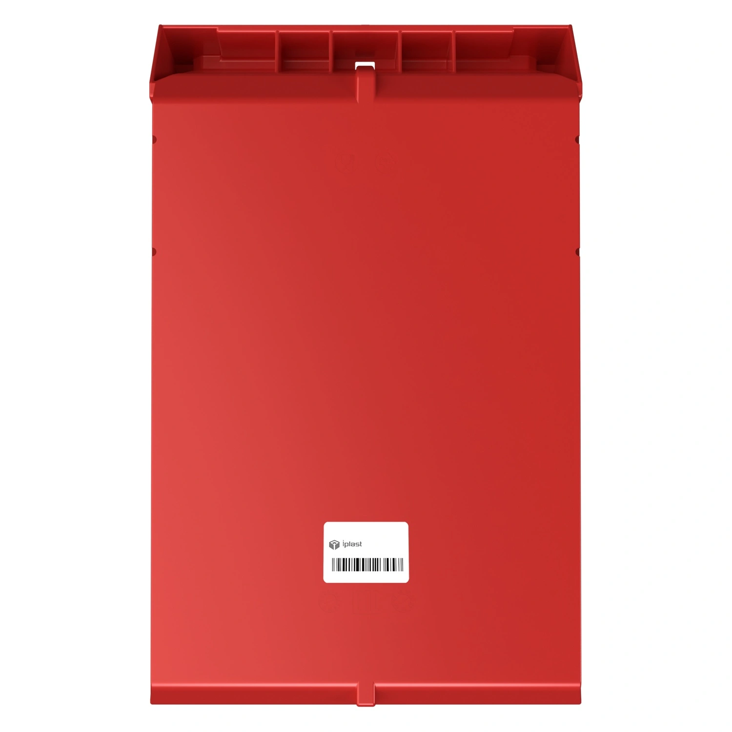 Складской лоток Logic Store 500х300х250 мм iPlast красный с отверстиями для перегородок и наклейкой сбоку