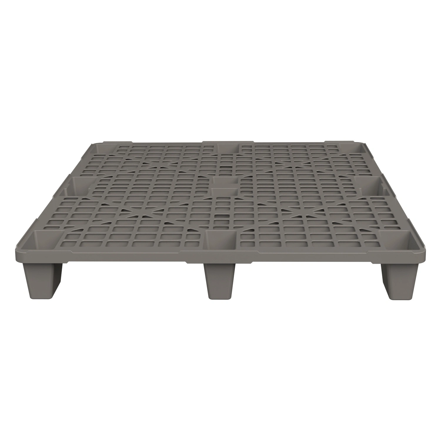 Пластиковый паллет 1200x1000x135 мм iPlast серый перфорированный на ножках с бортиком