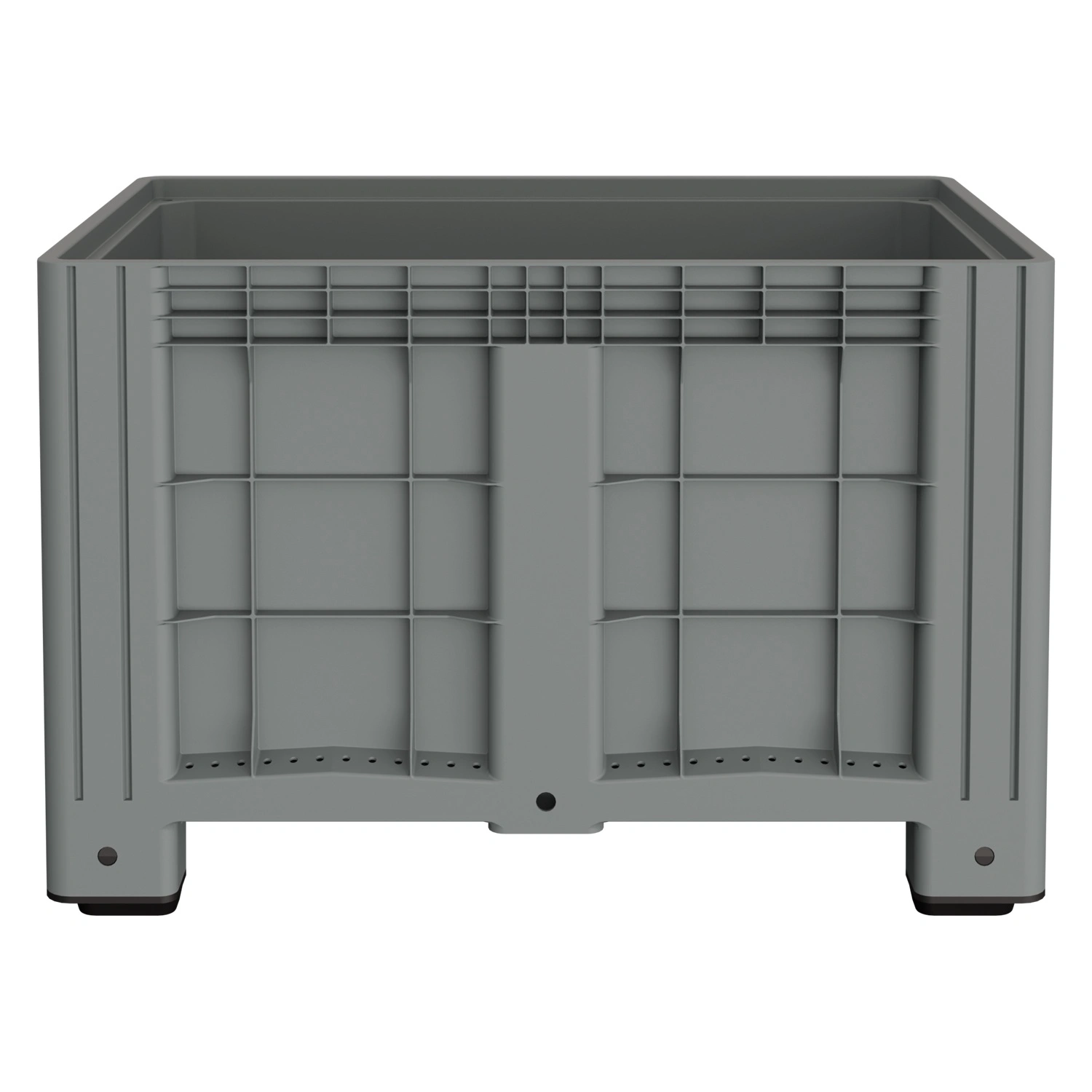 Большой контейнер 1200х800х800 мм iPlast iBOX светло-серый со сплош. стенками и дном на ножках с краном 1 дюйм