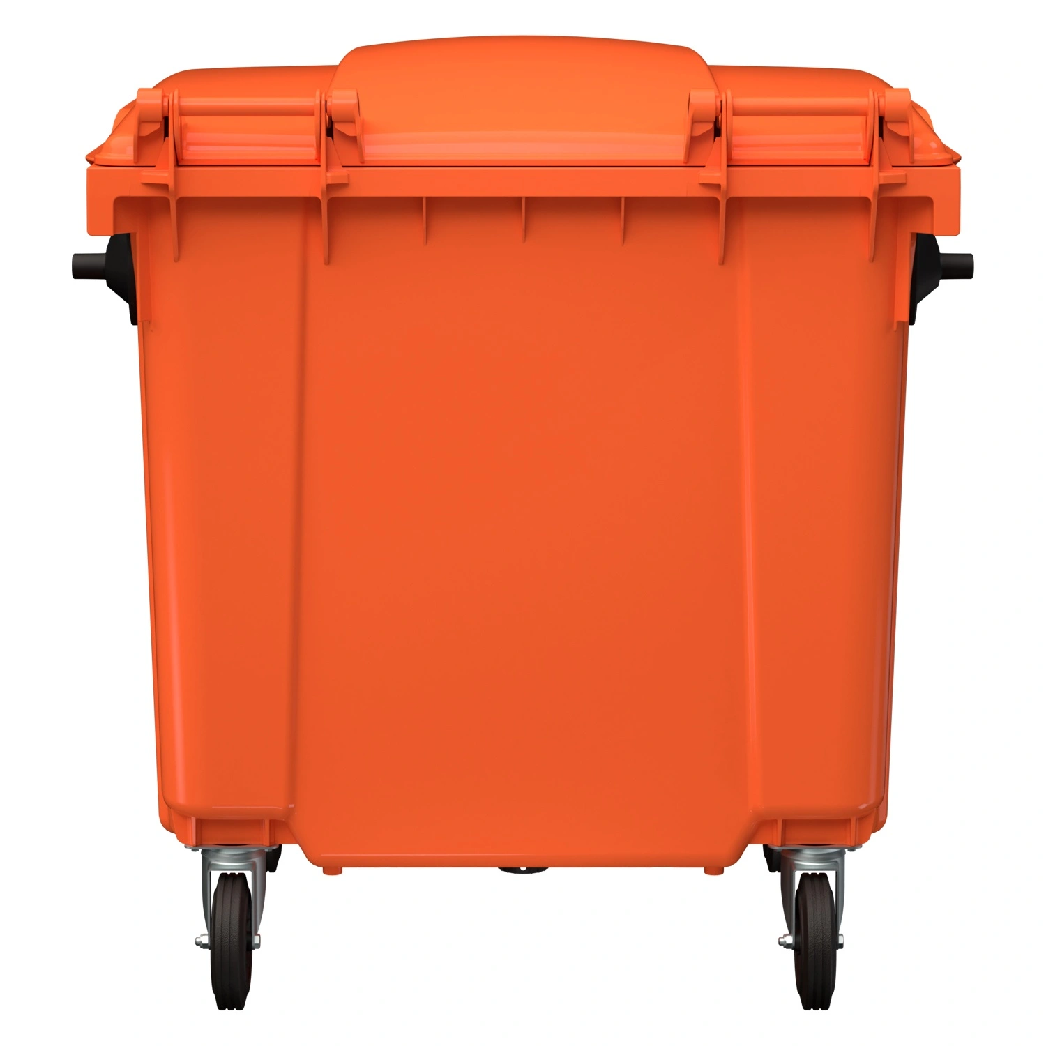 Мусорный контейнер 1100 л iPlast оранжевый 4-колёсный с оранжевой крышкой N2 (20.807.2)