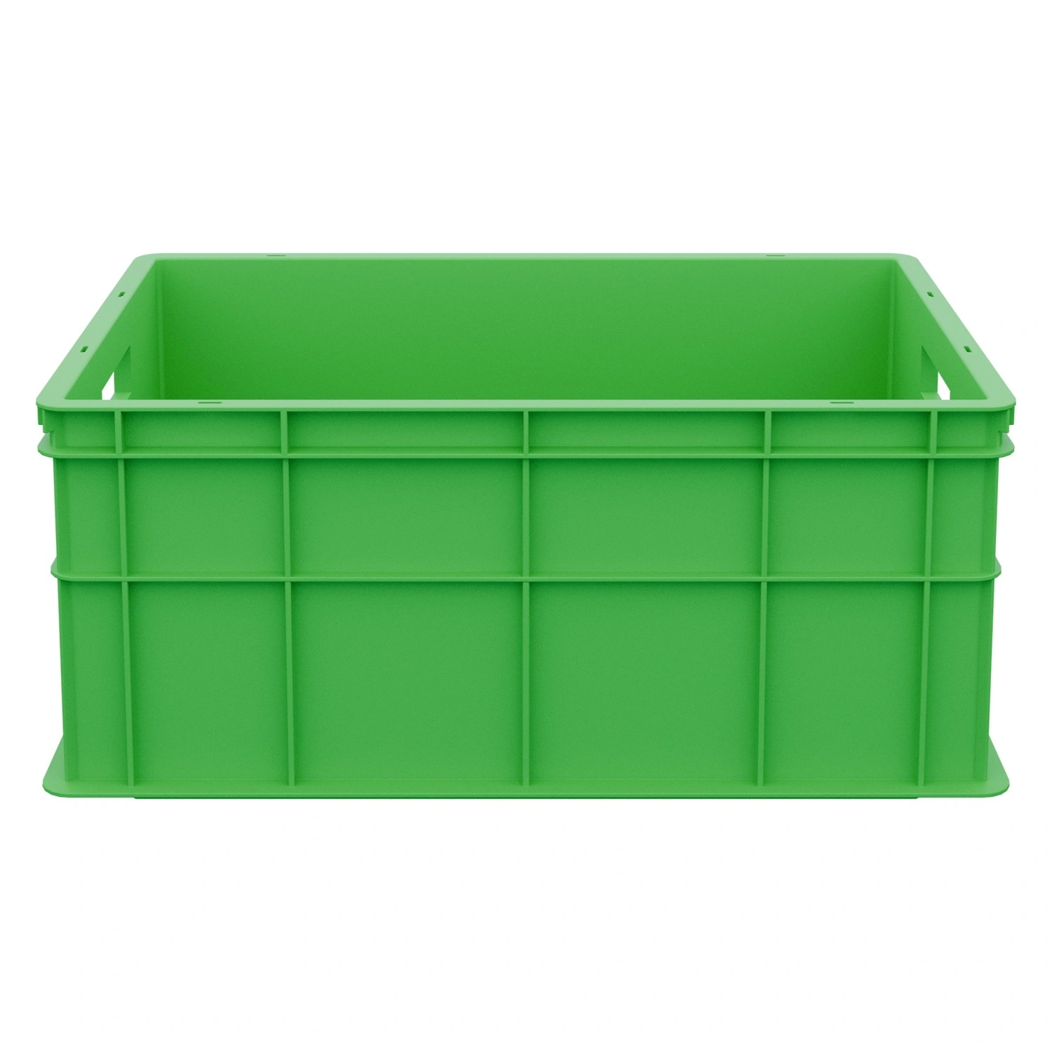 Пищевой ящик универсальный 600х400х259 мм iPlast салатовый ЭКО со сплошными стенками и дном