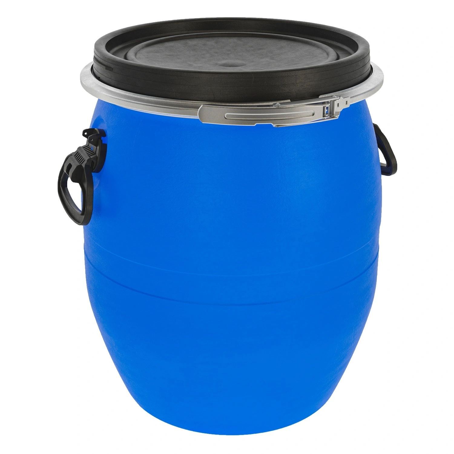 Пластиковая бочка HK 48 л синяя с металлическим обручем