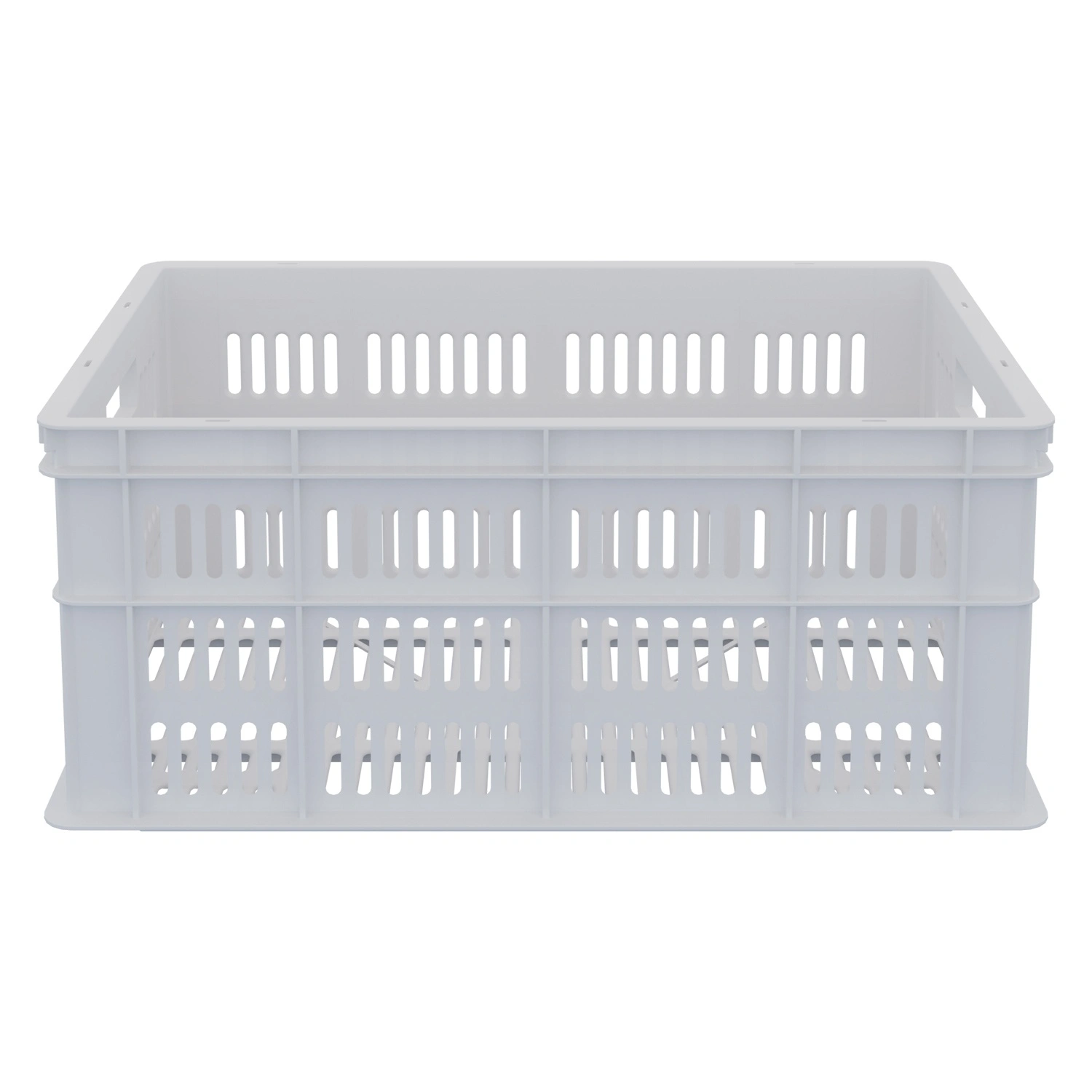 Пищевой ящик универсальный 600х400х259 мм iPlast белый с перфорированными стенками и дном