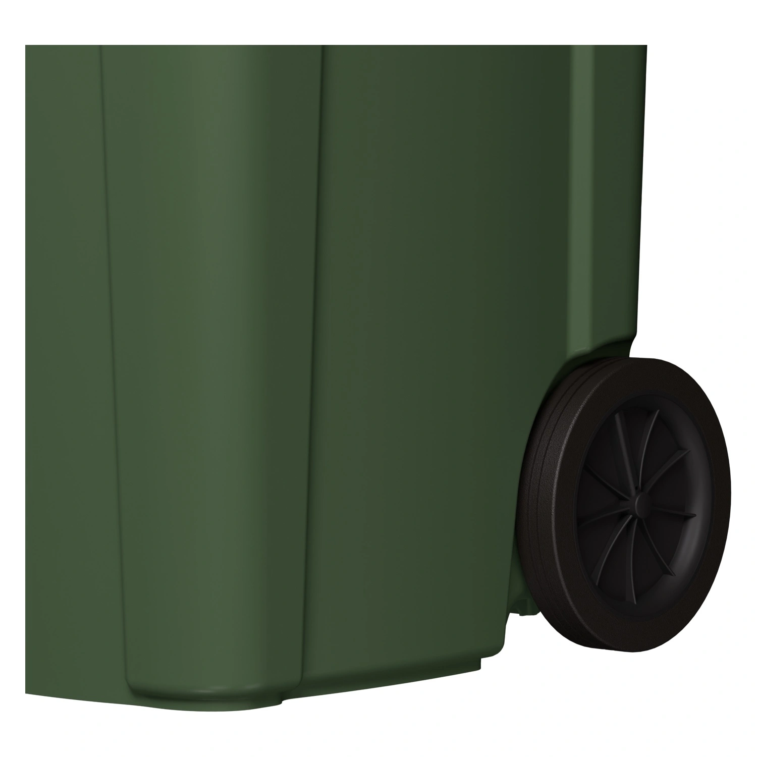 Мусорный контейнер 360 л iPlast зелёный 2-колёсный (д. 300 мм) с зелёной крышкой