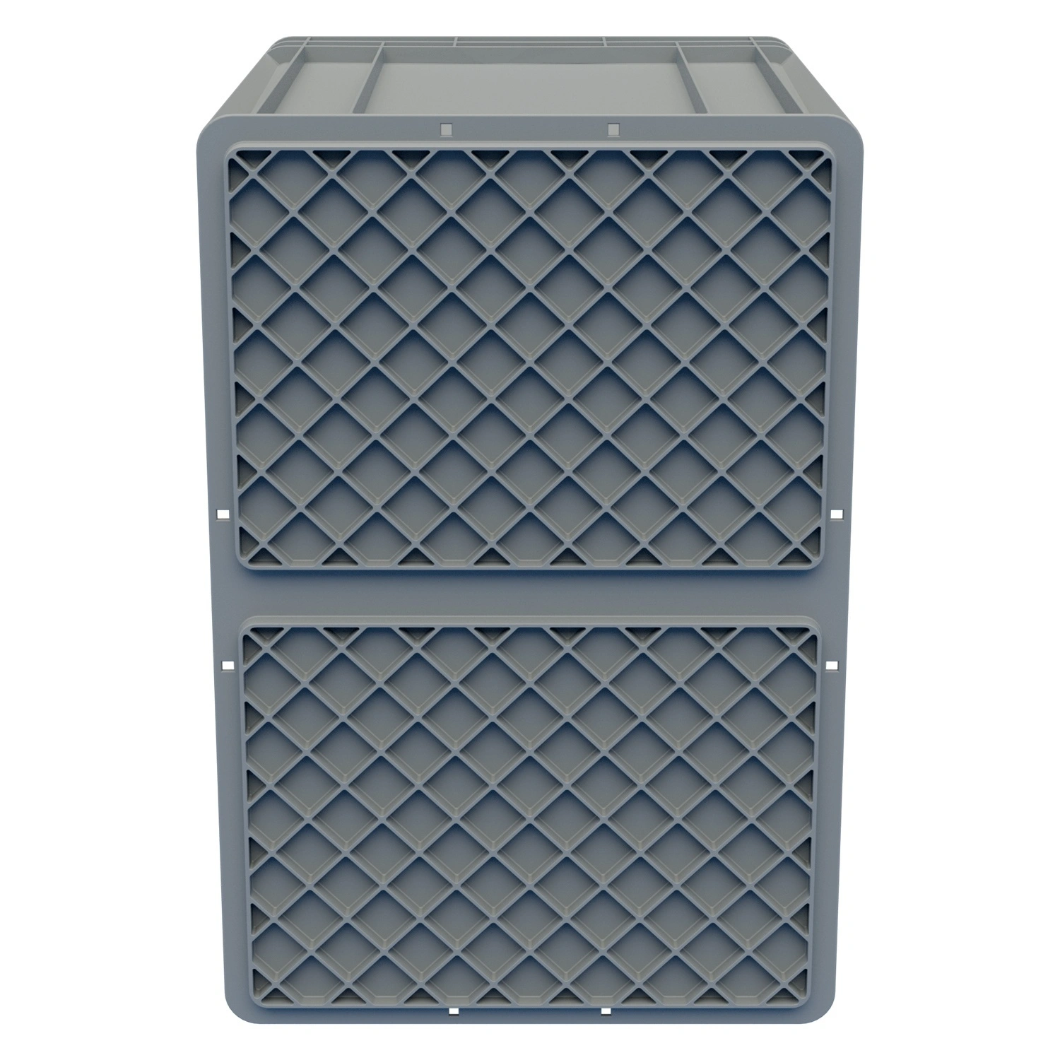 Евроконтейнер ЕС-6442.3 600х400х420 мм iPlast светло-серый с усиленным дном и открытыми ручками