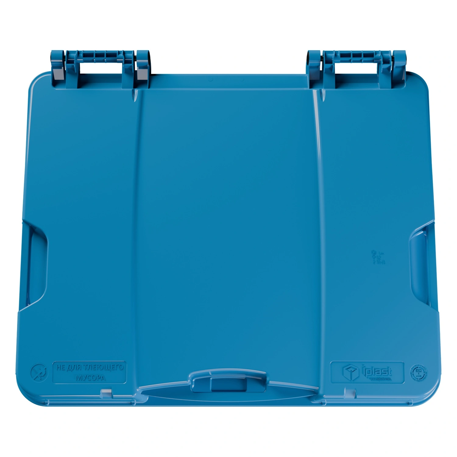 Крышка для мусорного контейнера 1100 л iPlast синяя c осями для крепления