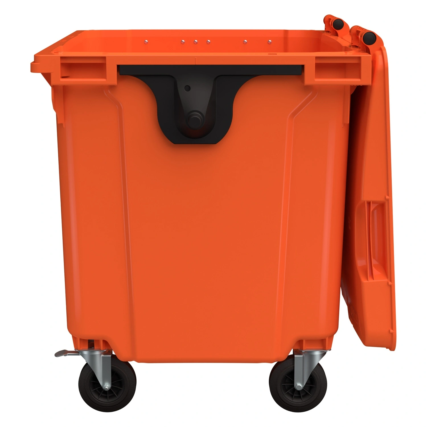 Мусорный контейнер 1100 л iPlast оранжевый 4-колёсный с оранжевой крышкой N1 (20.807.1)