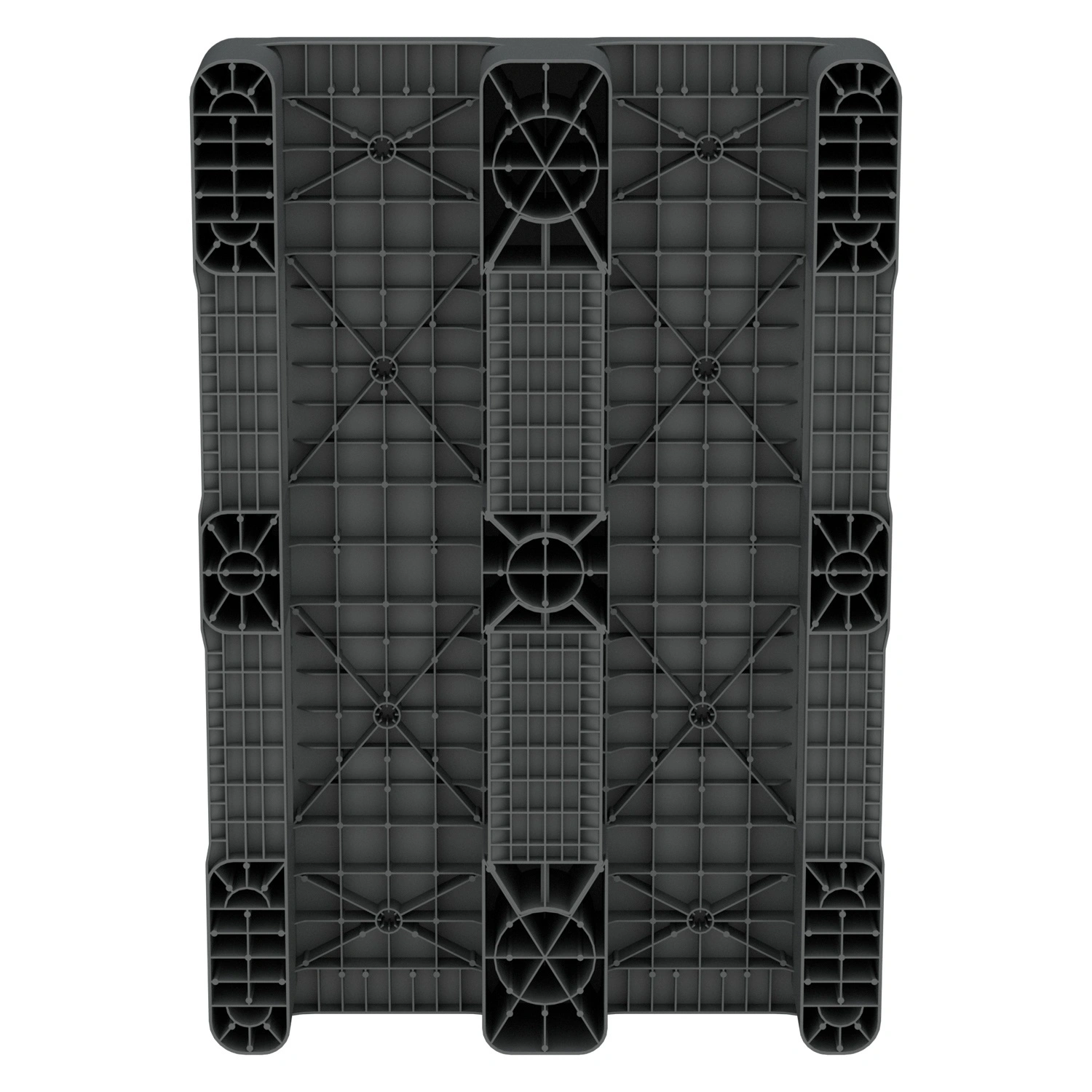 Пластиковый паллет 1200х800х150 мм iPlast серый усиленный сплошной на 3 полозьях с бортиком