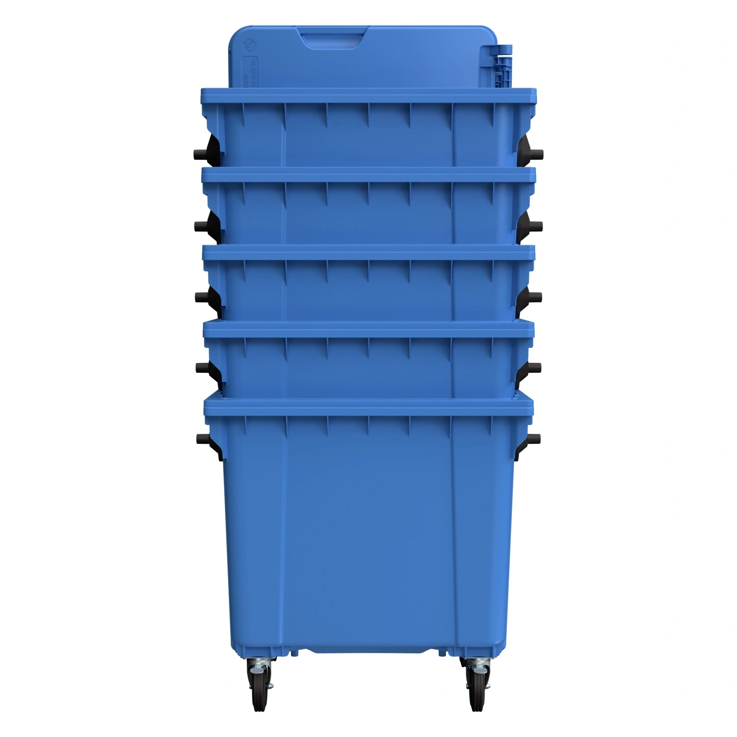 Мусорный контейнер 1100 л iPlast тёмно-голубой 4-колёсный с тёмно-голубой крышкой N1 (20.807.1)