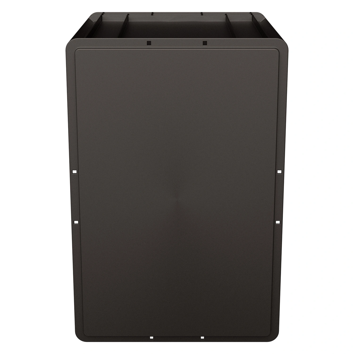 Евроконтейнер ЕС-6442.1 600х400х420 мм iPlast чёрный ЭКО со сплошным дном, открытыми ручками