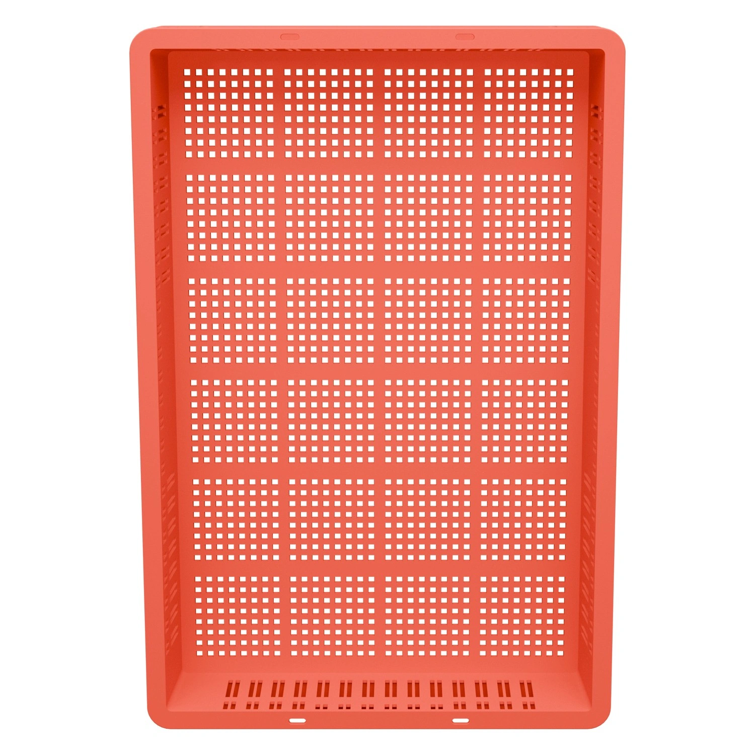 Пищевой ящик универсальный 600х400х75 мм iPlast красный ЭКО с перфорированными стенками и дном